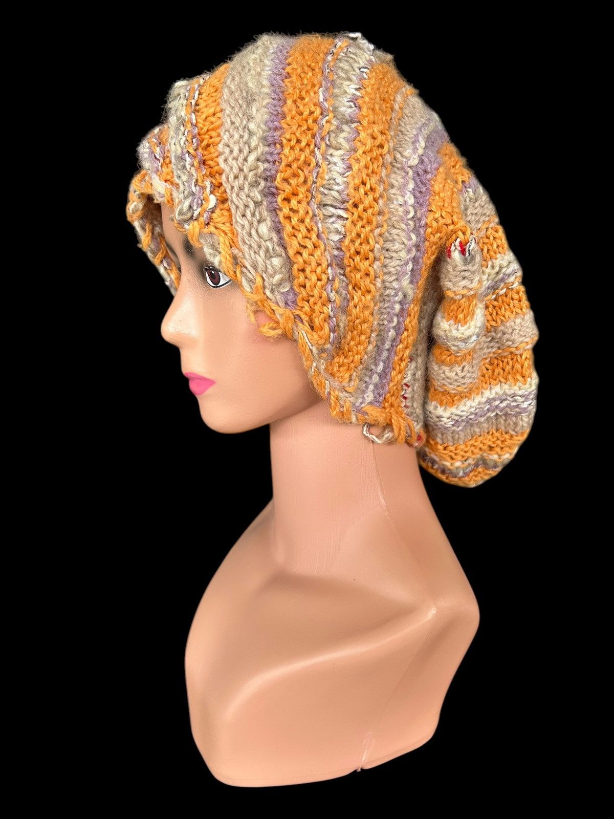 Japanese Brand × Kapital × Vintage Crochet Knitted Handmade Long Big Beanie Hats Size ONE SIZE - 3 Thumbnail