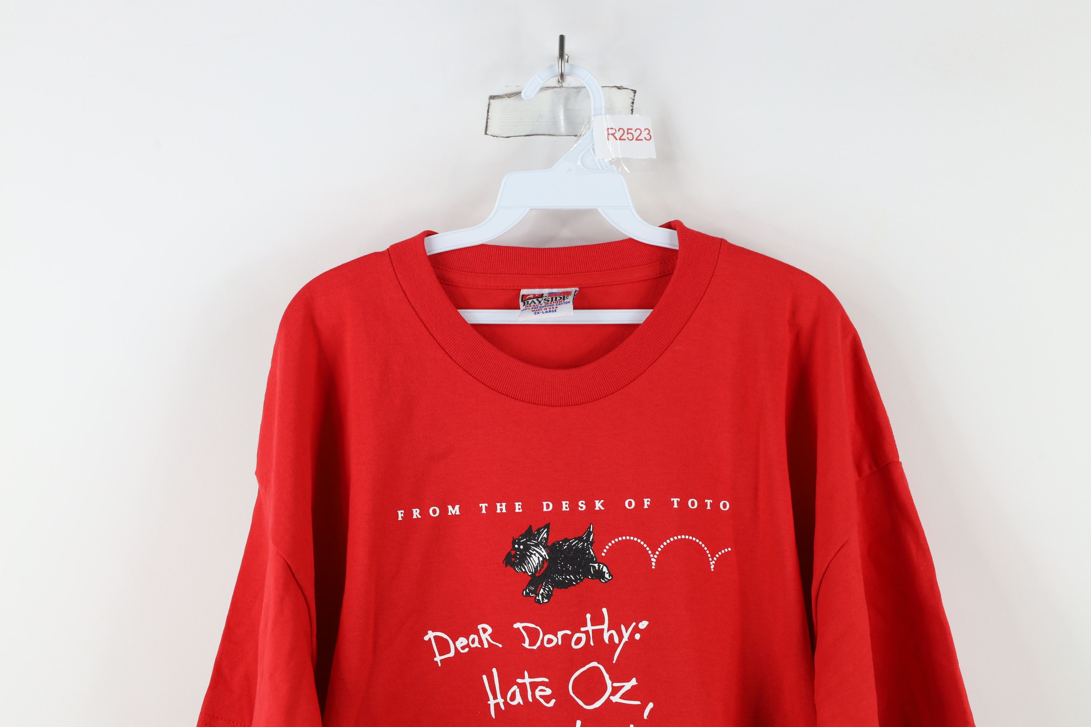 Vintage Vintage 90s of Oz Toto The Dog Funny T-Shirt Red Cotton USA Size US XXL / EU 58 / 5 - 2 Thumbnail