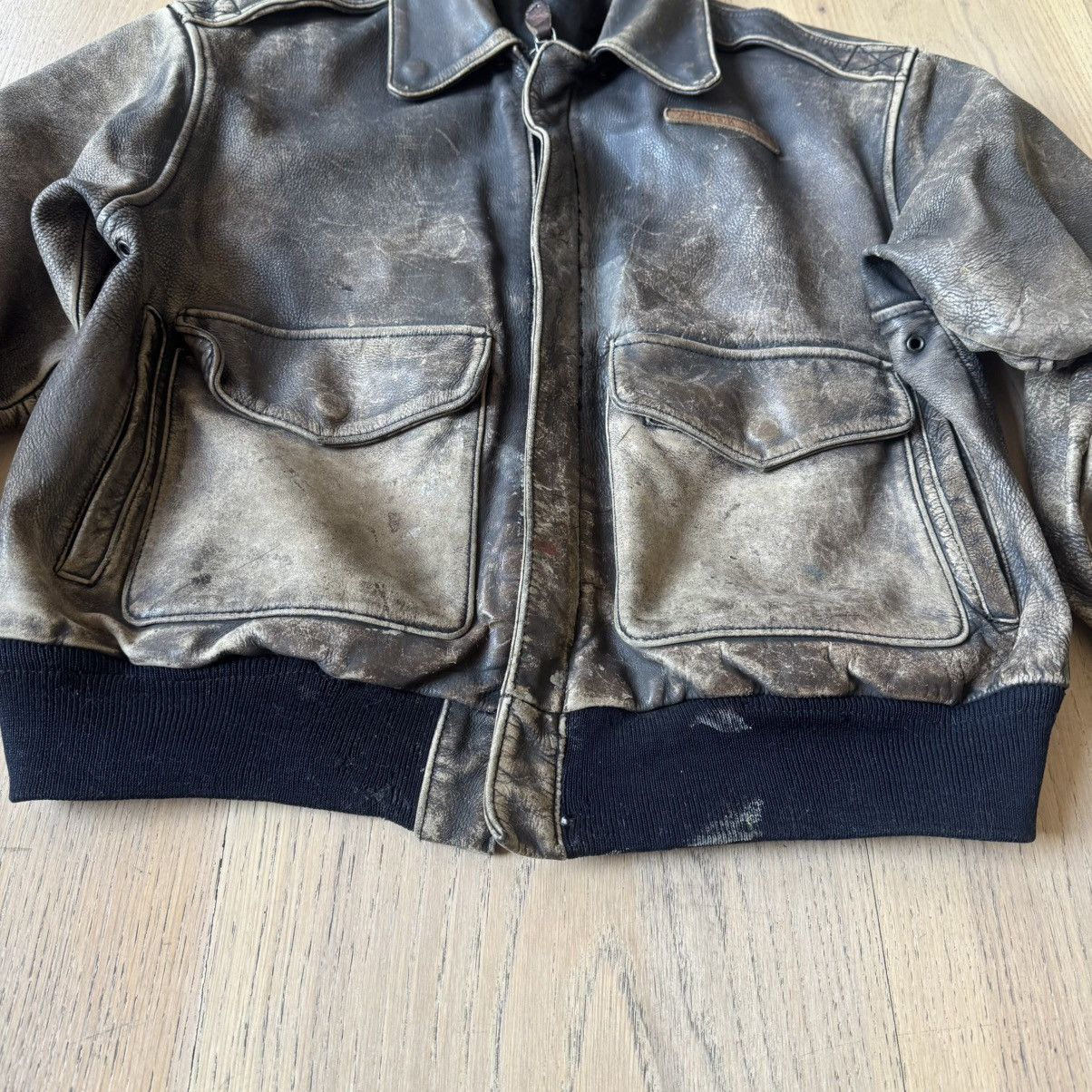 Avirex Avirex - Vintage Leather Jacket - Brown Size US M / EU 48-50 / 2 - 2 Thumbnail