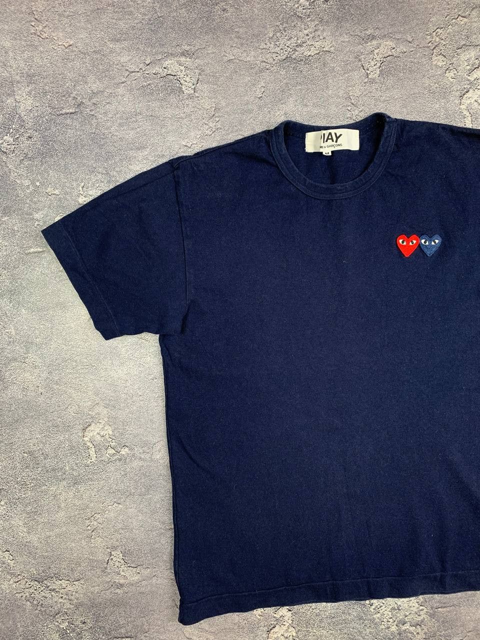 Comme des Garcons Comme des Garçons PLAY Navy Blue Double Heart Patch Japan Size US M / EU 48-50 / 2 - 2 Thumbnail