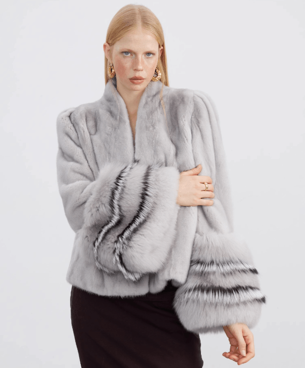 Other Women’s Grey Mink Fur Jacket Size L / US 10 / IT 46 - 1 Thumbnail