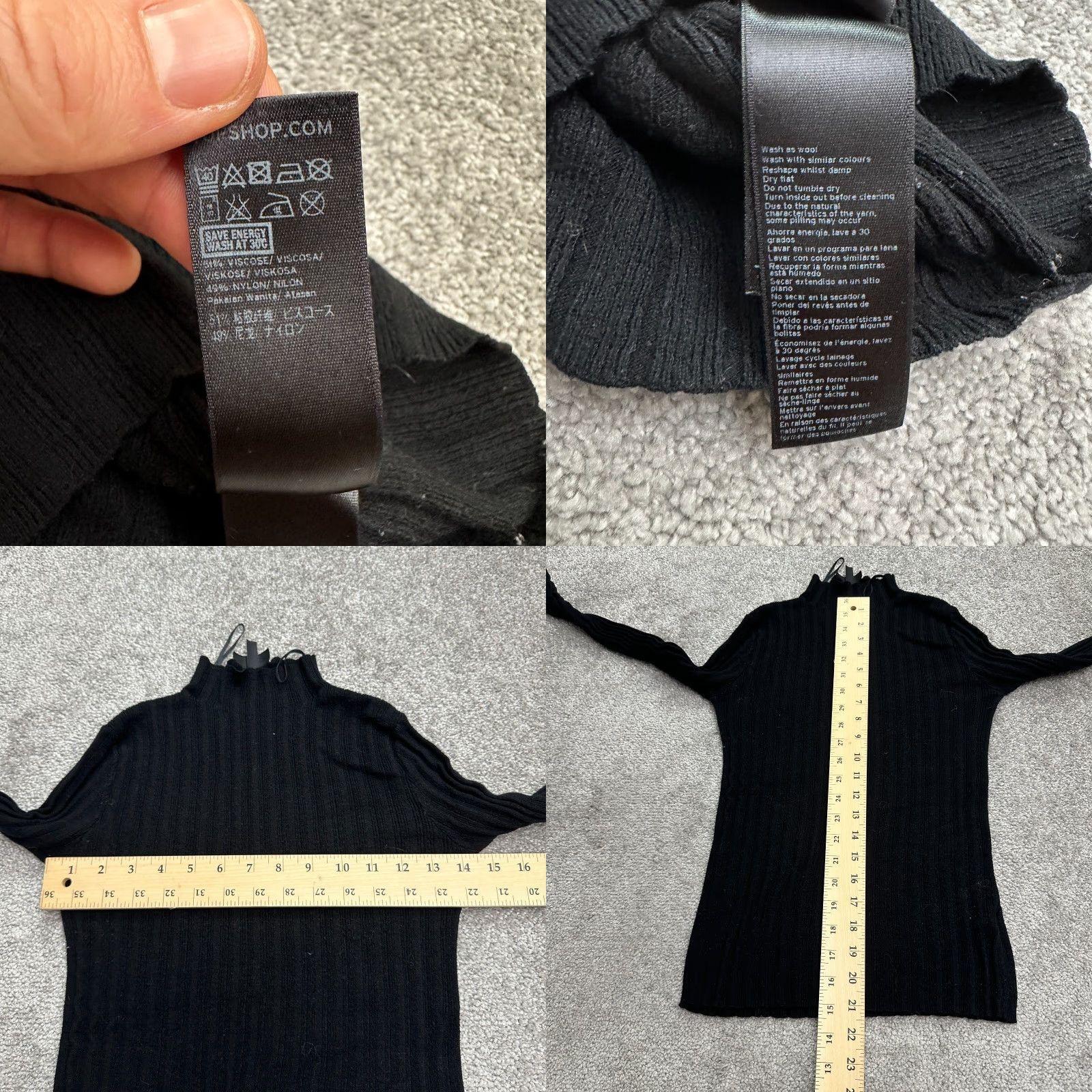 Topshop Topshop Sweater Womens 4 Black Mock Neck Knit Pullover Casual Knitwear Size S / US 4 / IT 40 - 8 Thumbnail