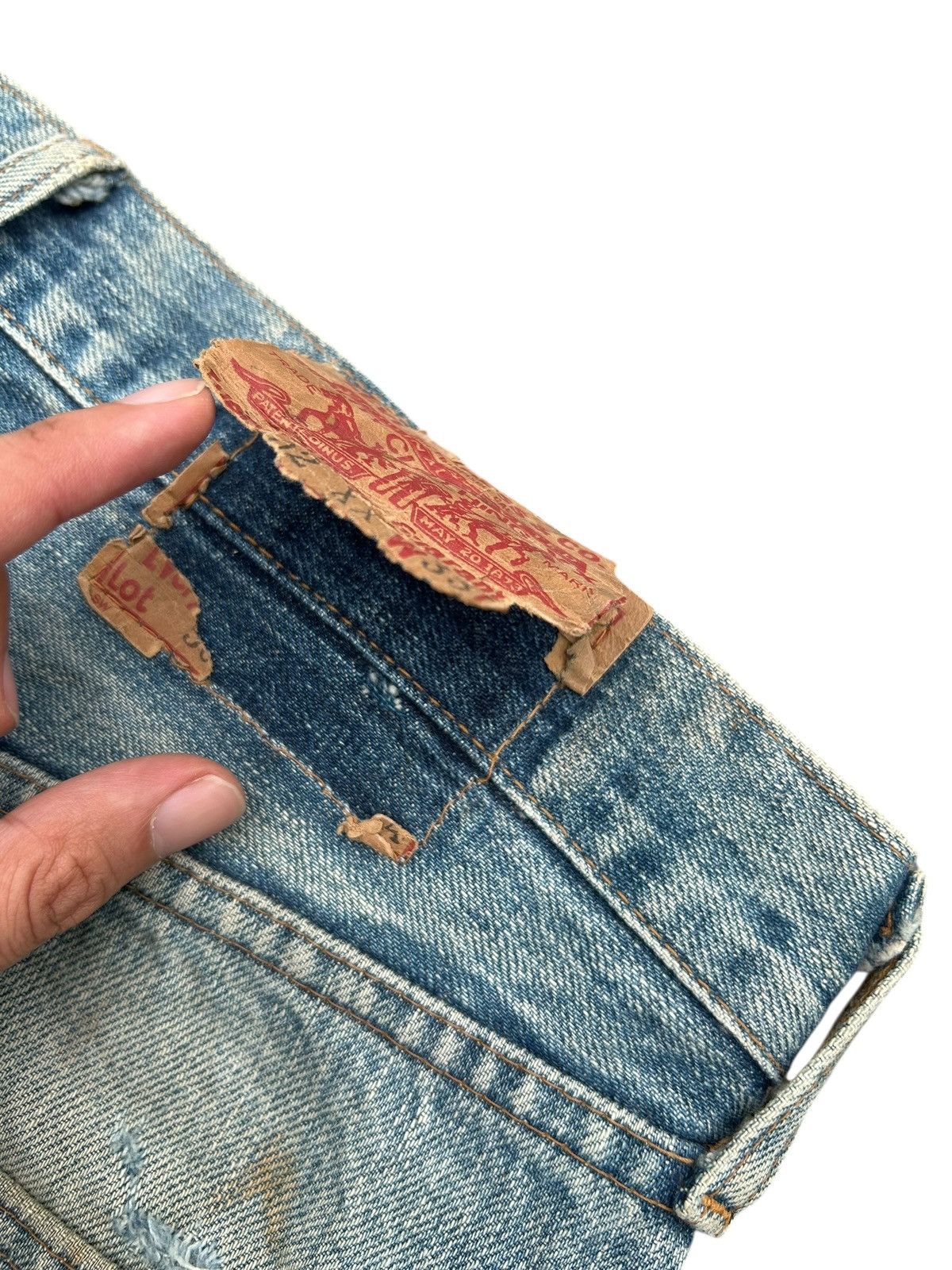 Kapital Thrashed Vintage Levis big E Selvedge Denim Jeans Size US 32 / EU 48 - 15 Thumbnail