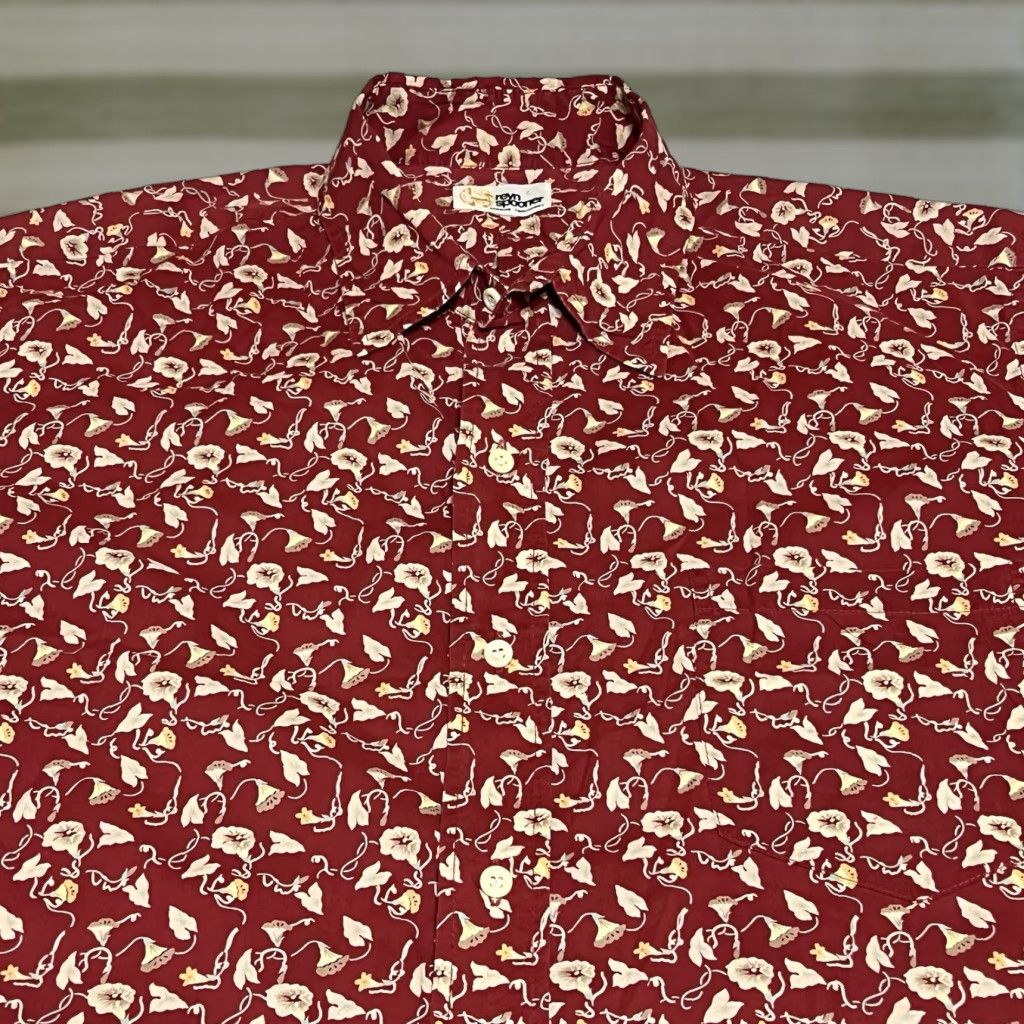 Reyn Spooner Reyn Spooner Men’s L Collared Button Front Floral Print Aloha Hawaiian Shirt Size US L / EU 52-54 / 3 - 1 Thumbnail