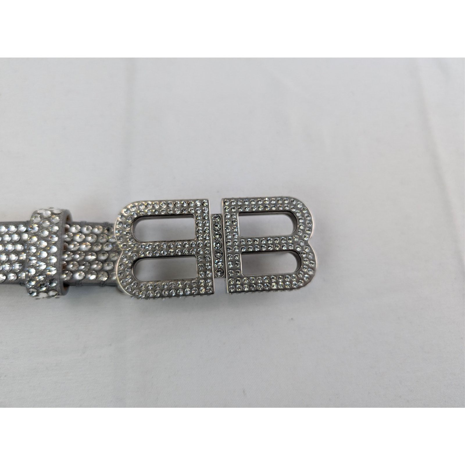 Balenciaga o1rshd1 Size: 85cm / Women's BB Studded Belt in Black/Silver Size ONE SIZE - 5 Thumbnail