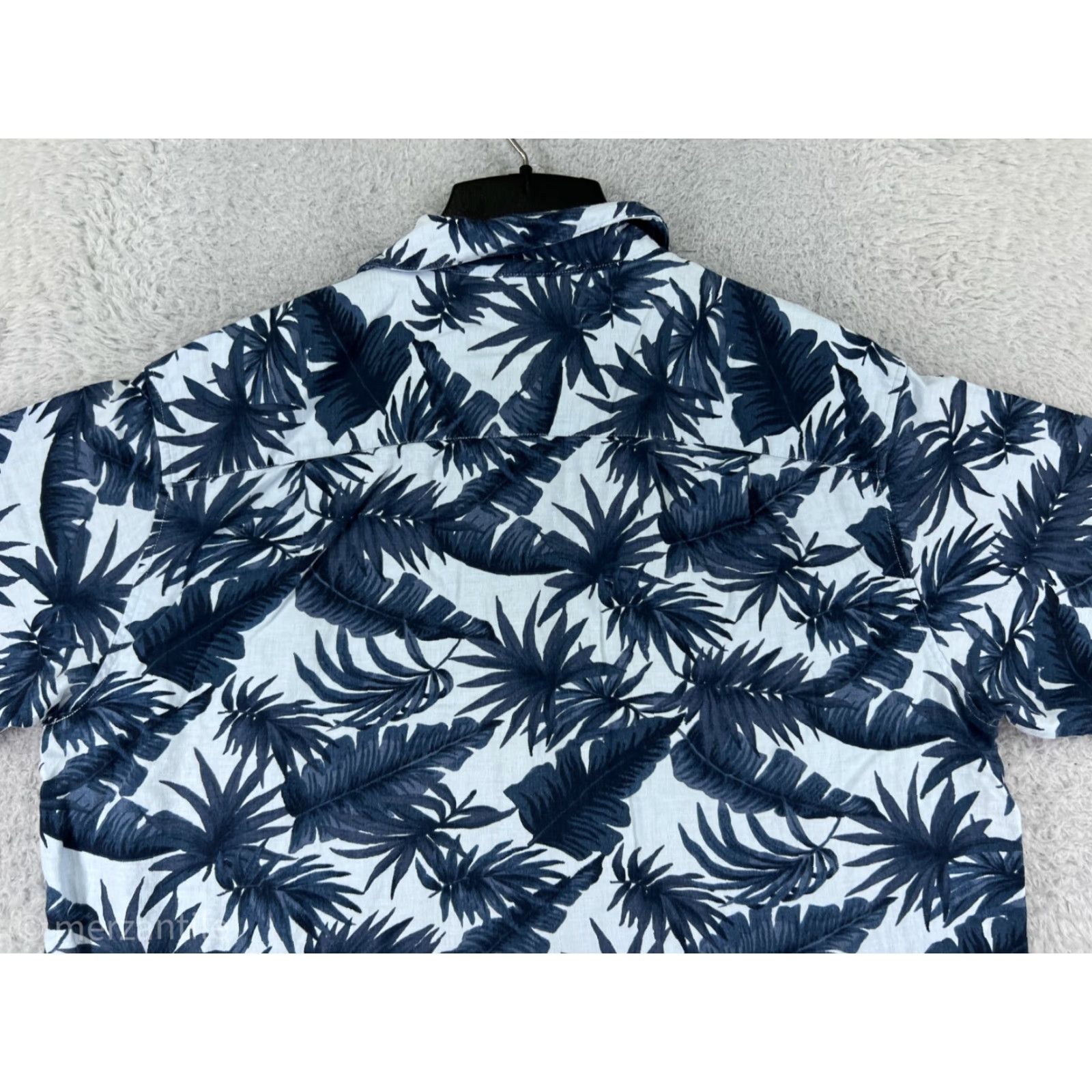 High Sierra High Sierra Shirt Mens Large Blue Floral Hibiscus Palm Button Up Linen Blend Size US L / EU 52-54 / 3 - 6 Thumbnail
