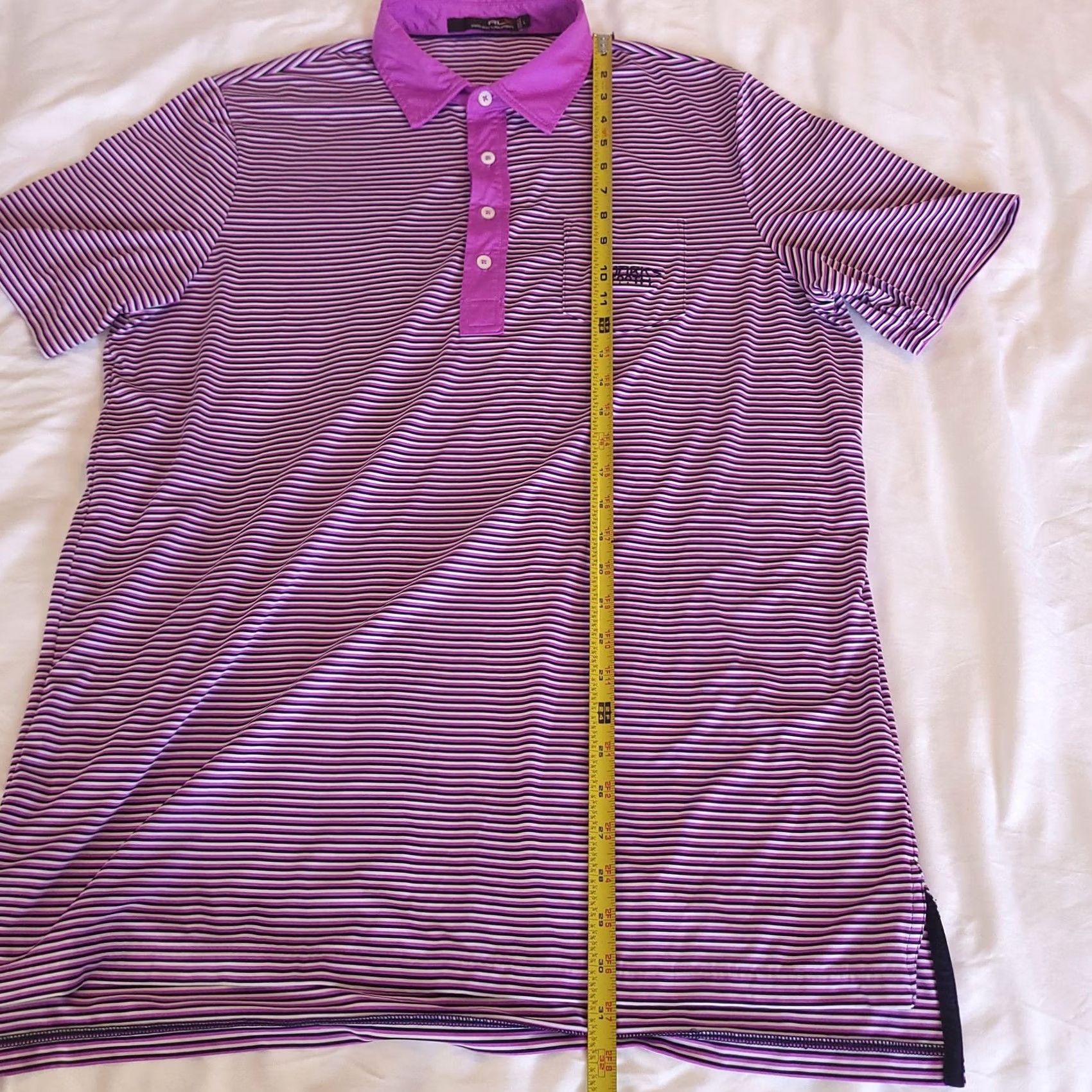 Ralph Lauren VINTAGE RLX Ralph Lauren Polo Shirt Mens Large Striped Sharkstooth Golf Performance Size US L / EU 52-54 / 3 - 7 Thumbnail