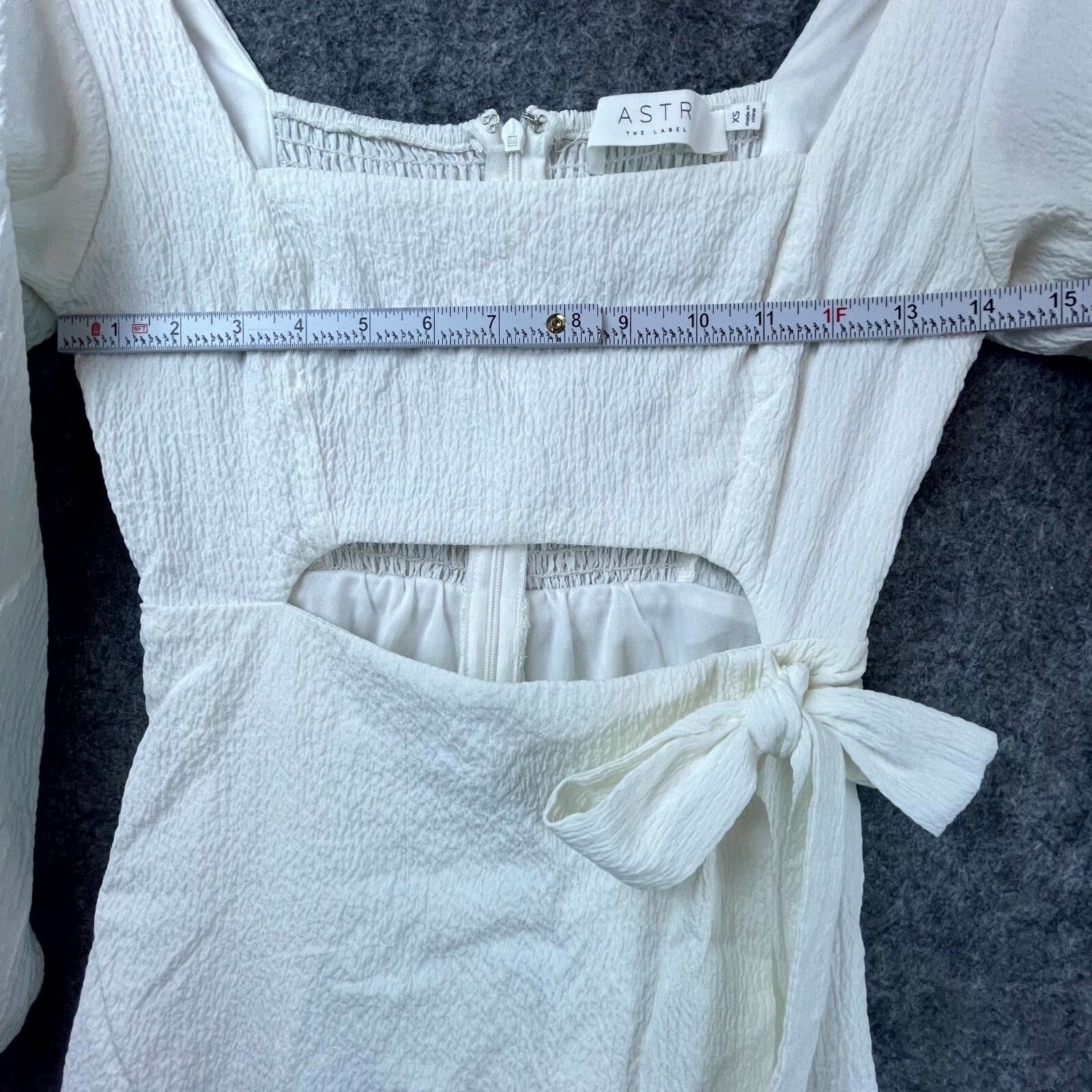 ASTR The Label ASTR The Label Dress Womens XS White Cutout Bow Cottage Chic Size XS / US 0-2 / IT 36-38 - 5 Thumbnail