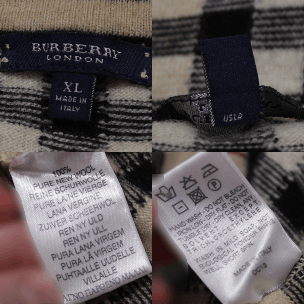 Burberry 00S Nova Check Distressed Wool Knit Vintage Size US XL / EU 56 / 4 - 8 Thumbnail