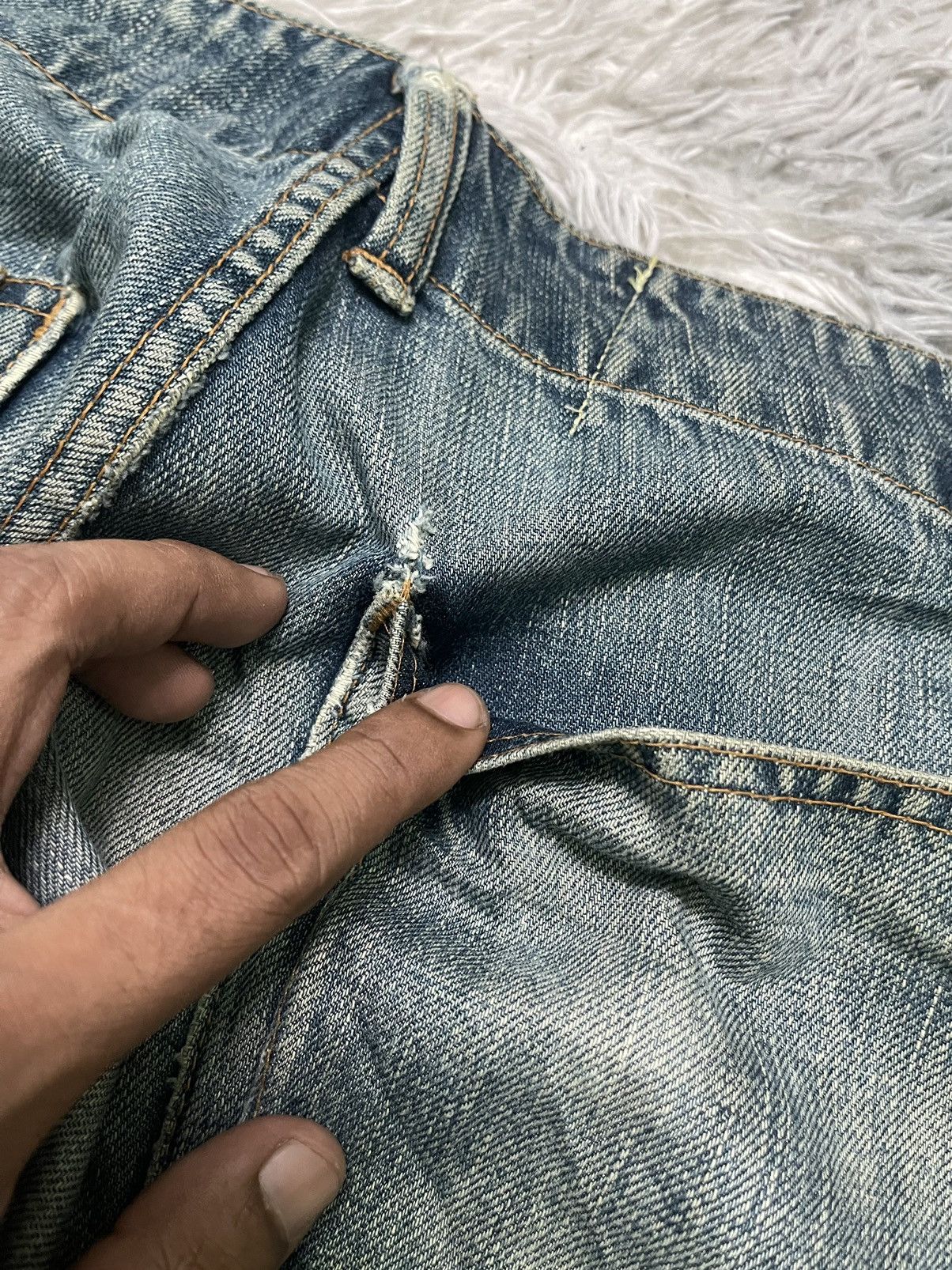 Japanese Brand 60s JOHN BULL RARE 5 POCKET JEANS DISTRESSED Size US 31 - 19 Thumbnail