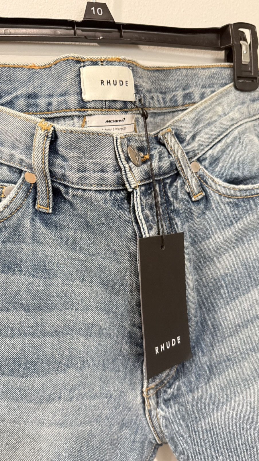 Rhude Rhude x McLaren Denim Embroidered Jean Size 32, color Blue Size US 32 / EU 48 - 4 Thumbnail