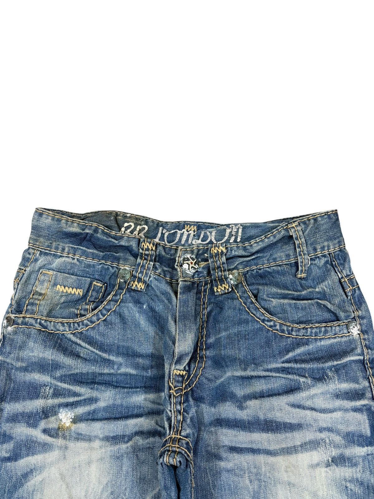 Japanese Brand Vintage BB London Embroidery Honeycomb Mud Wash Loose Jeans Size US 30 / EU 46 - 4 Thumbnail