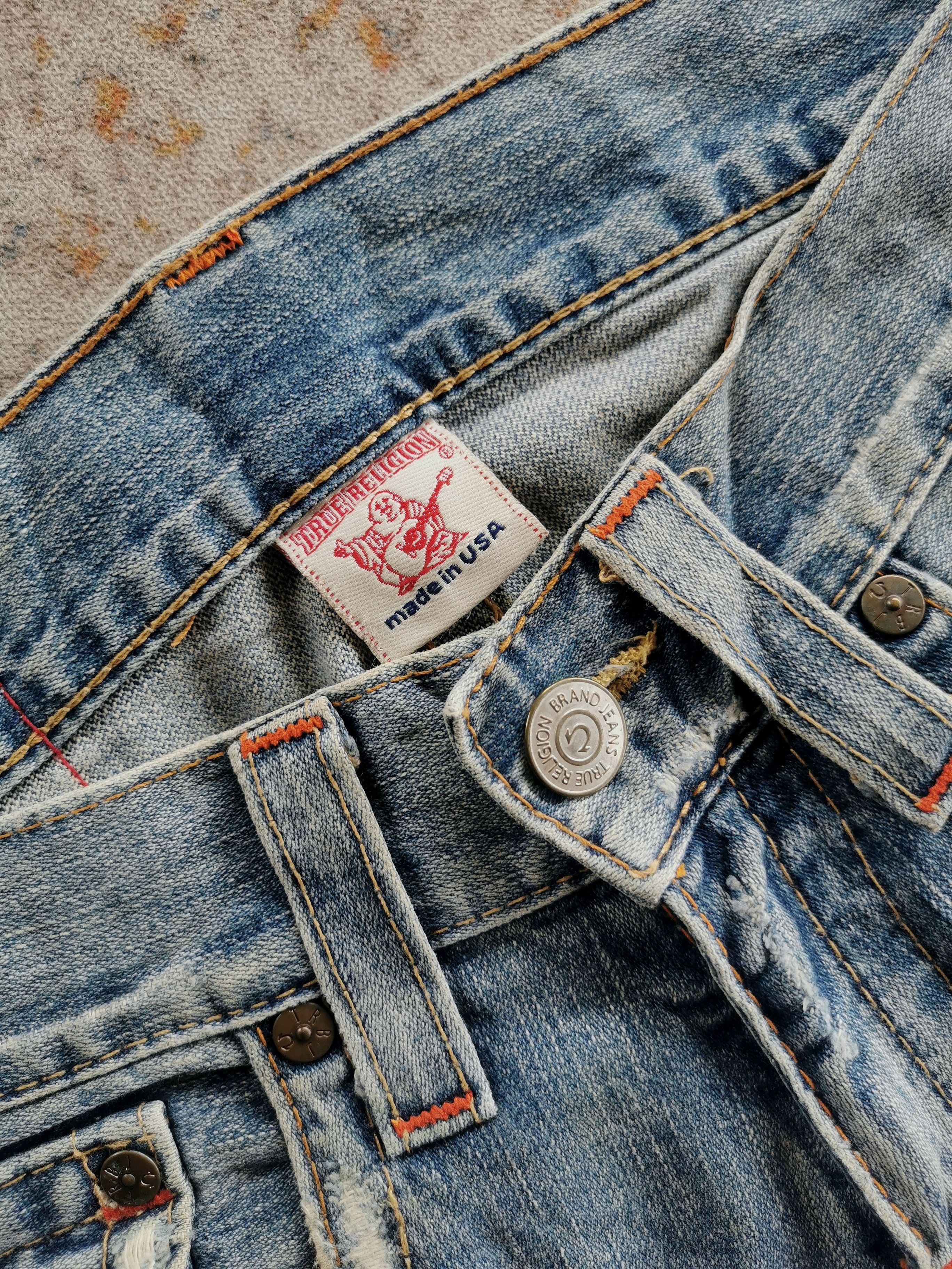 Vintage TRUE RELIGION Flared Distressed Jeans