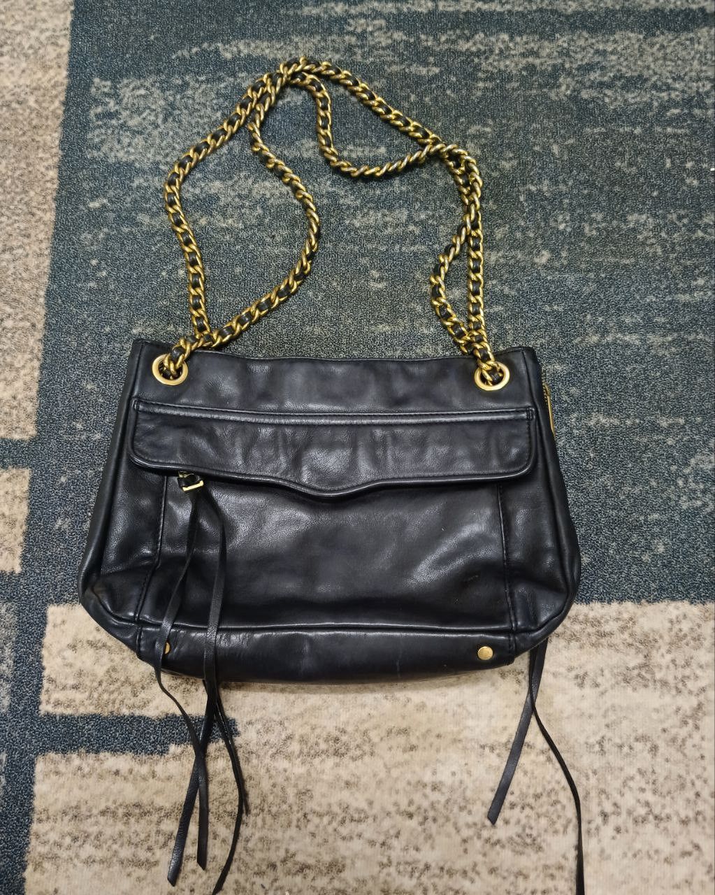 Designer × Leather REBECCA MINKOFF LEATHER CHAIN 2WAYS BAG Size ONE SIZE - 2 Thumbnail