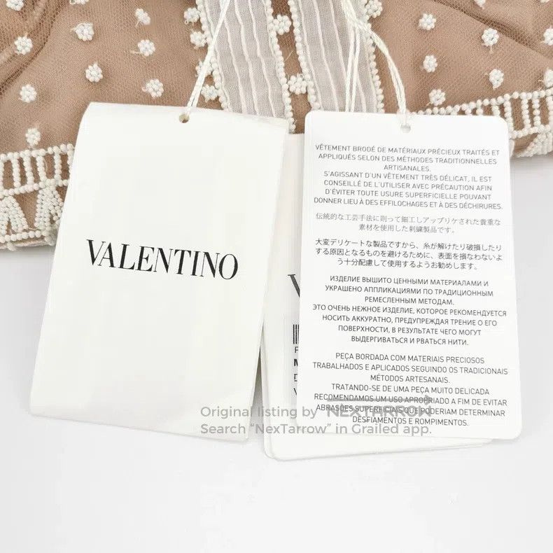 Valentino Valentino Beige embroidered studded bead dress Size XS / US 0-2 / IT 36-38 - 4 Thumbnail