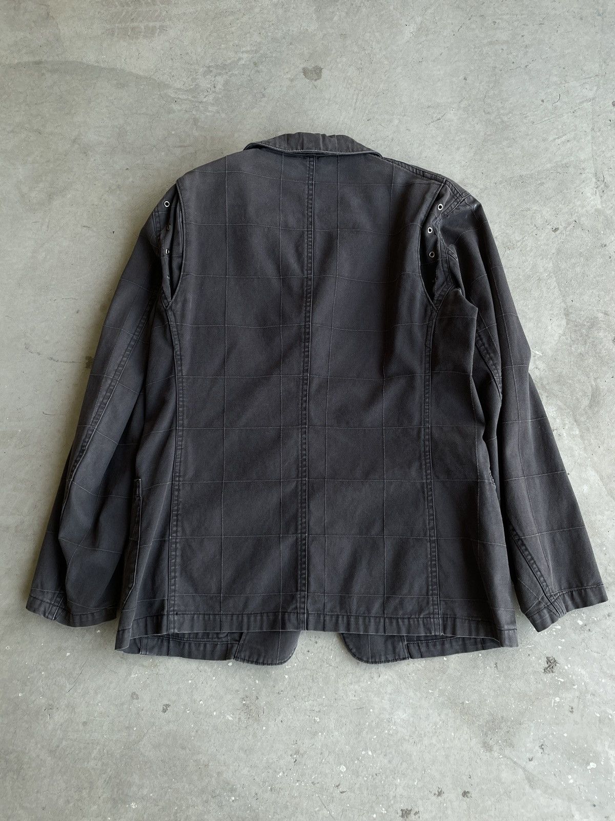 PPFM 2000s PPFM Grid Cotton Twill Zip Pocket Blazer Jacket Size US L / EU 52-54 / 3 - 4 Thumbnail