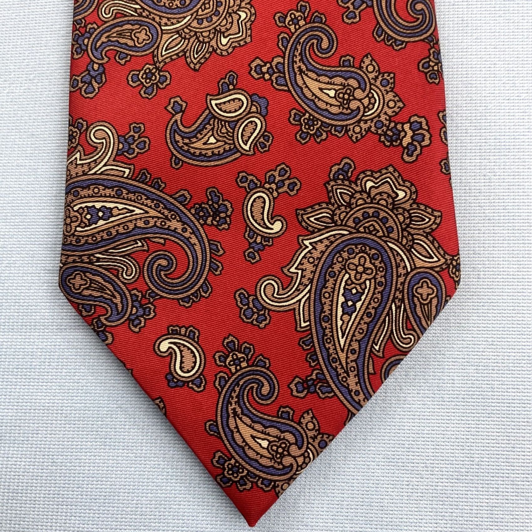 Vintage VINTAGE Christopher Hayes Tie Main Selling Point Paisley Silk Italy Red Blue White Classic 4x59 Mens NeckTie 1980s 1990s Western# Size ONE SIZE - 2 Thumbnail