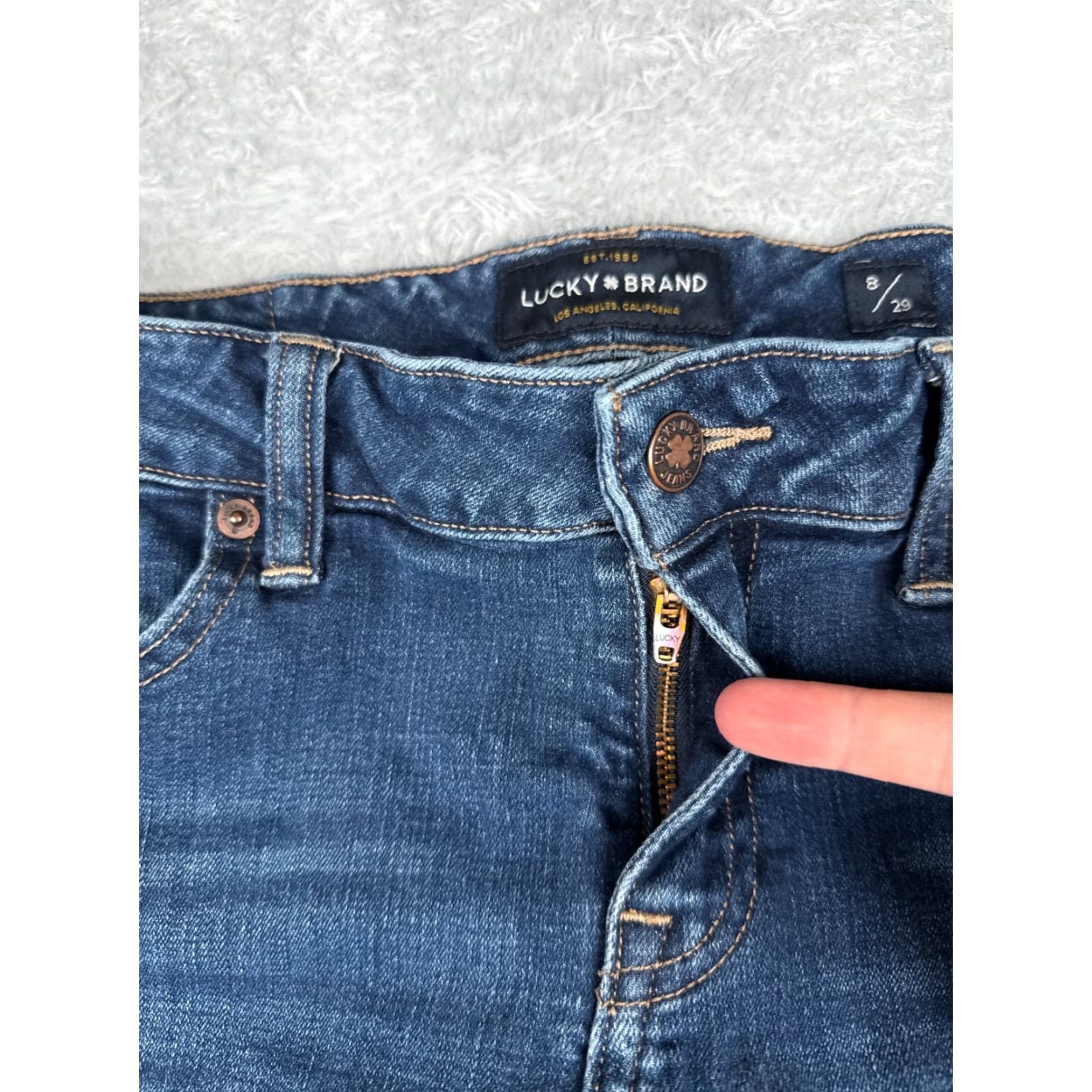 Lucky Brand VINTAGE Lucky Brand Jeans Women 8 Blue Denim Skinny Mid Rise 30x28 Cotton 5-Pocket USA Size 30" / US 8 / IT 44 - 5 Thumbnail