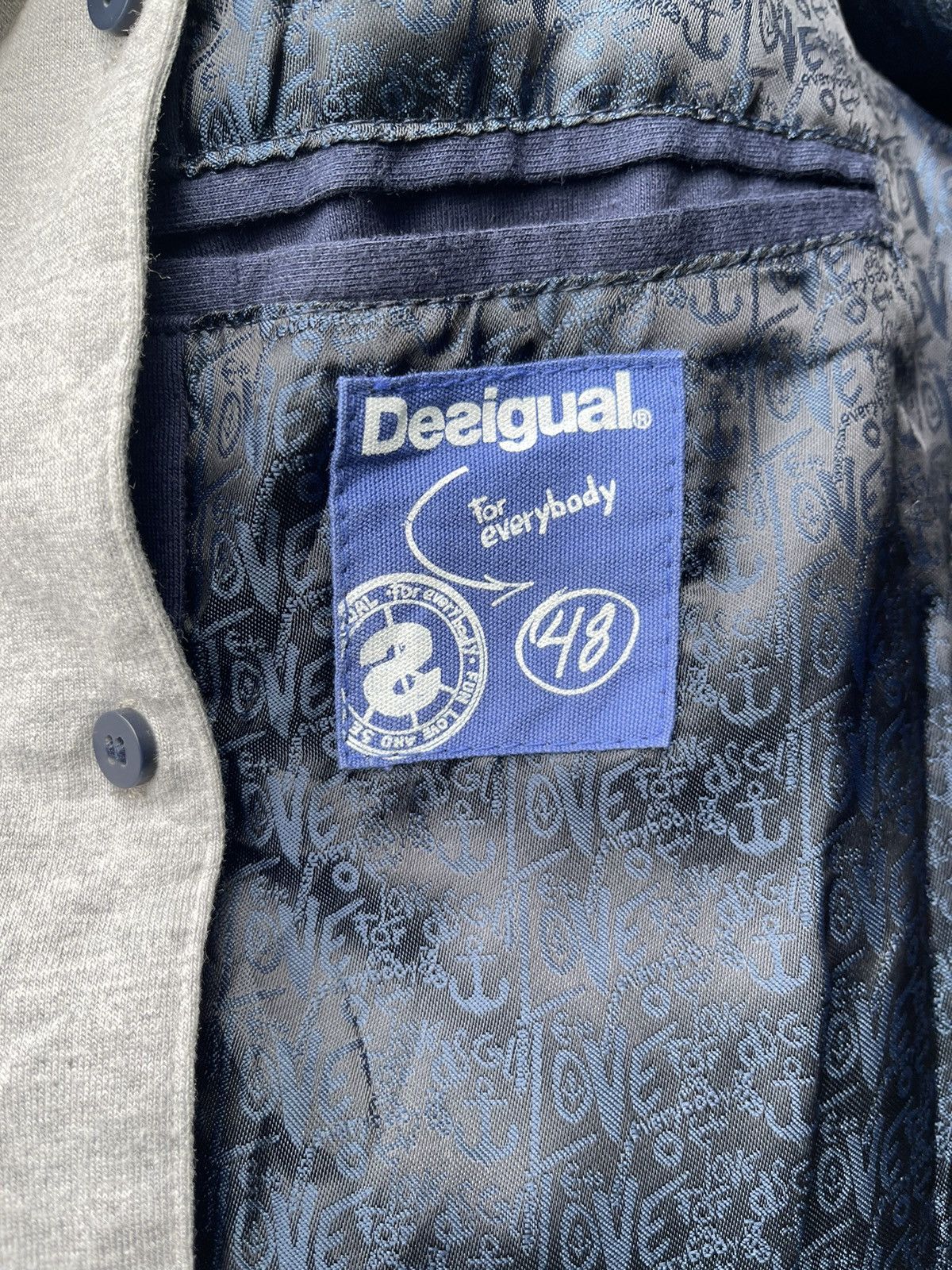 Designer Desigual Blazer Hoodie Hybrid Jacket Navy Size 48 Size US M / EU 48-50 / 2 - 18 Thumbnail