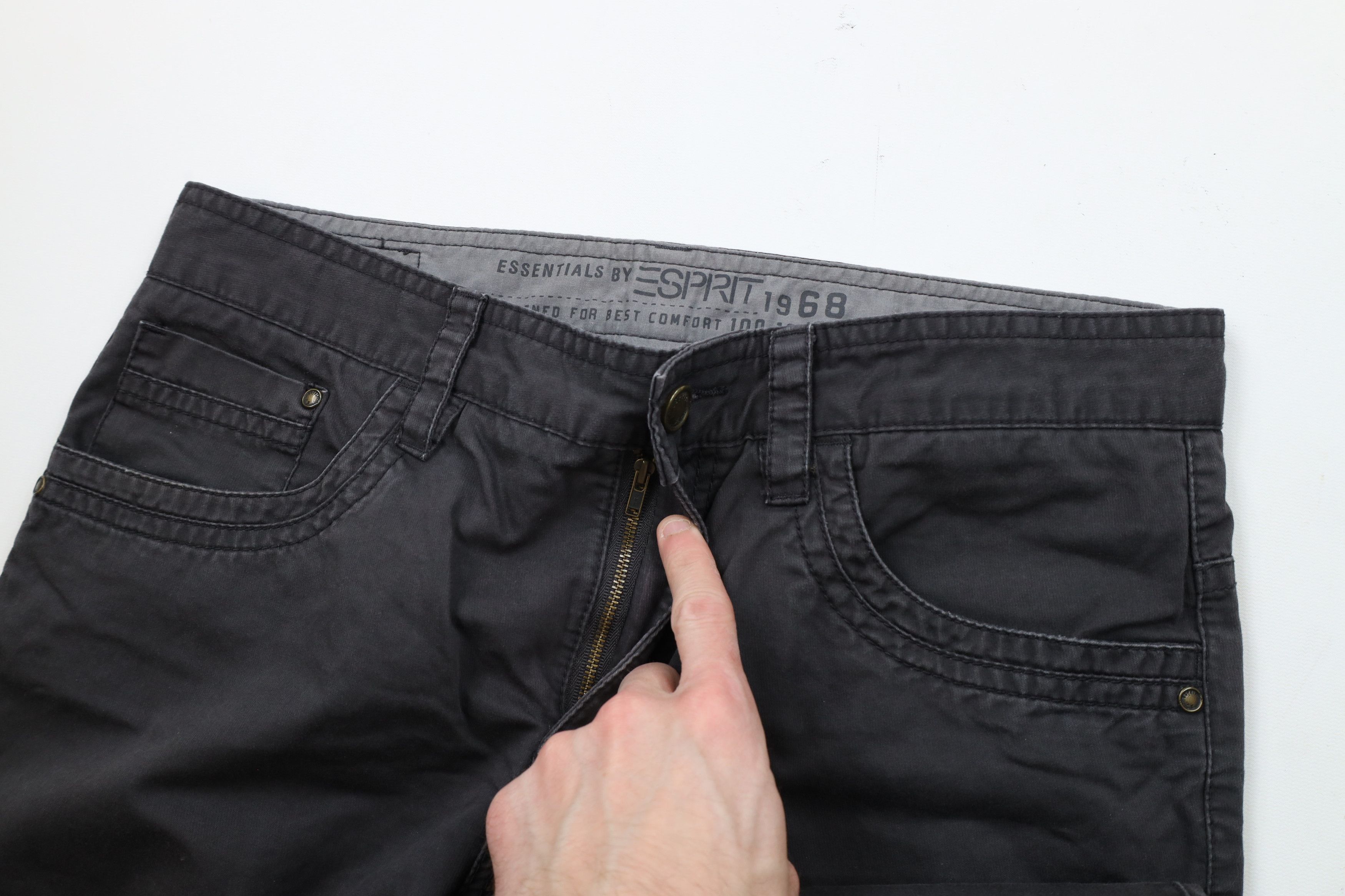 Esprit × Vintage Vintage 90s Esprit Wide Leg Chino Pants Charcoal Gray Size US 32 / EU 48 - 6 Thumbnail