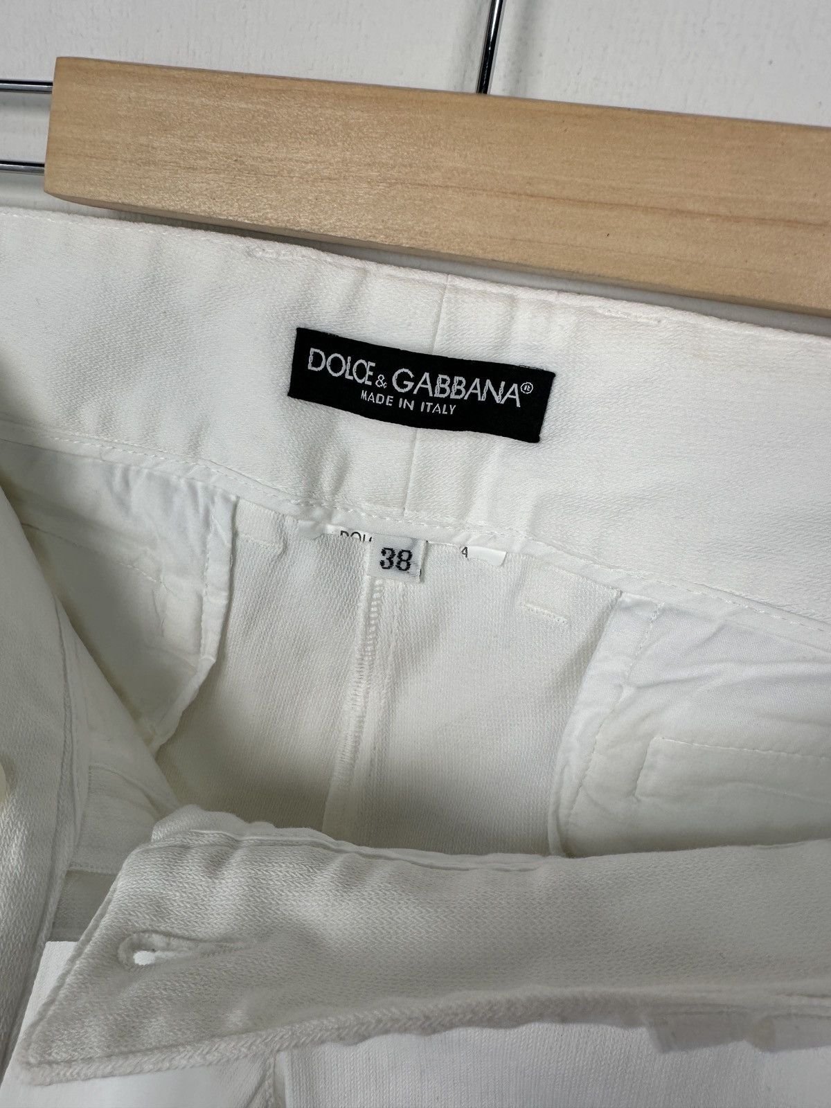 Dolce & Gabbana Y2K DOLCE & GABBANA Flared White Jeans Pants Gold Button Size 25" / US 0 / IT 36 - 5 Thumbnail