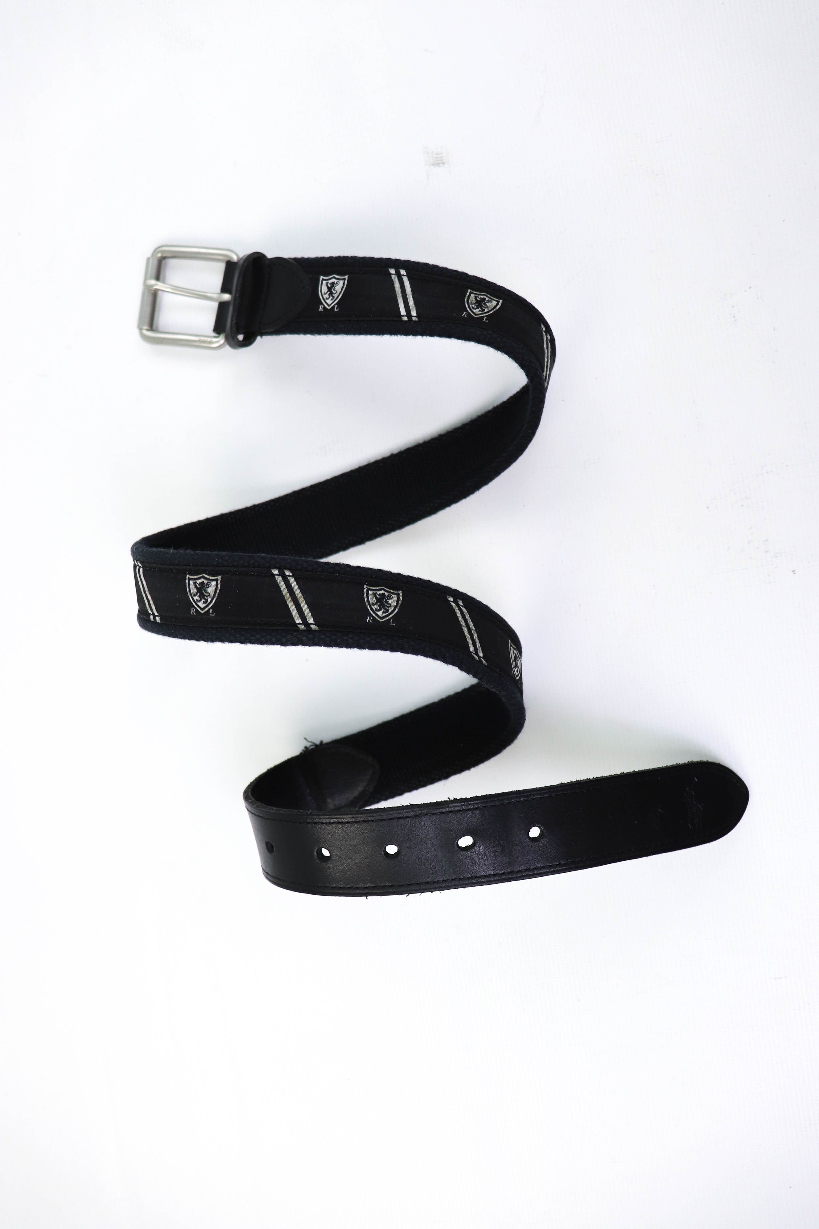 Polo Ralph Lauren POLO Ralph Lauren Women's Black Canvas/Leather Belt Size ONE SIZE - 1 Thumbnail