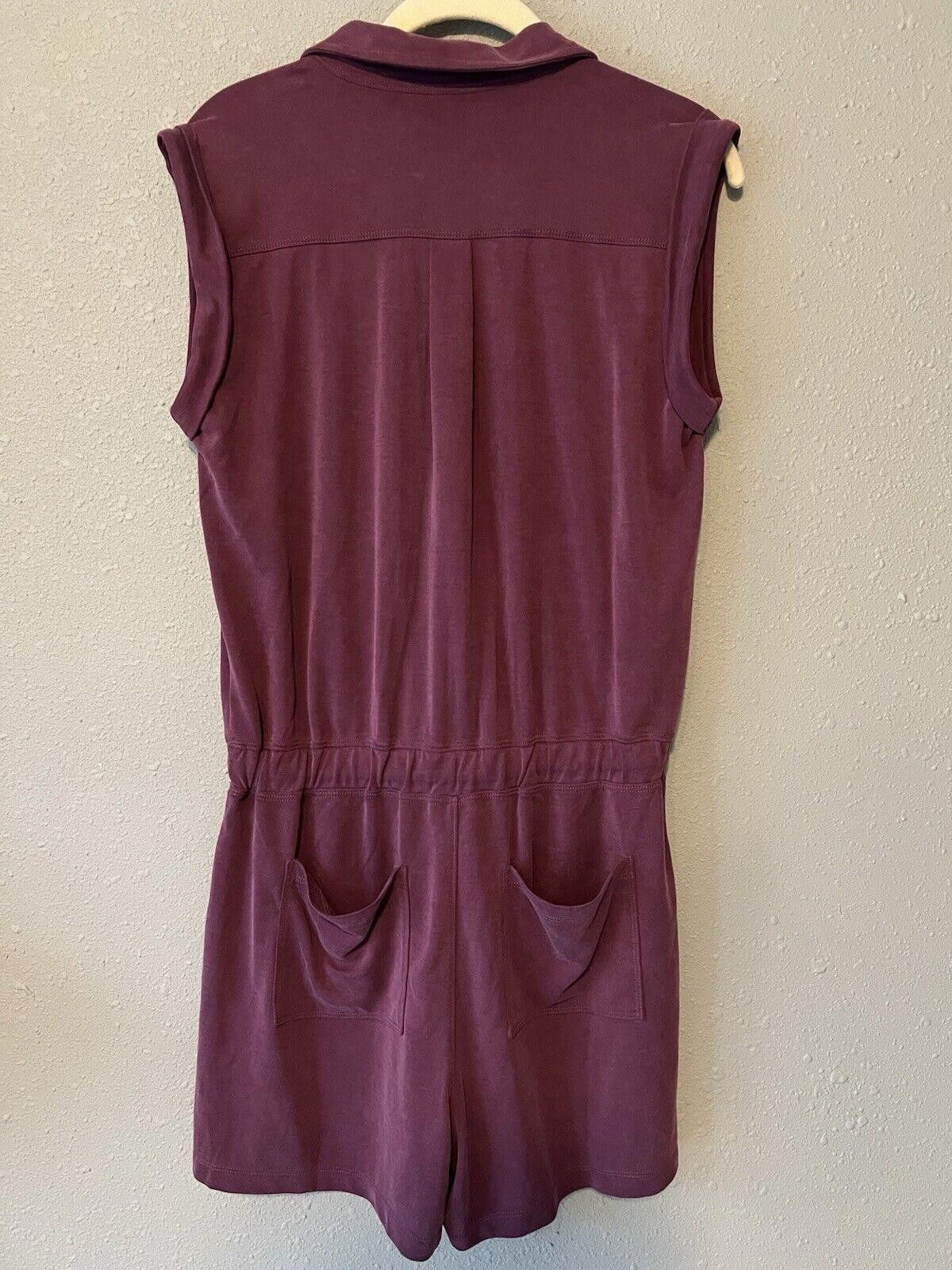 Designer Lou & Grey Sandwashed Sleeveless Romper Italian Plum NWT! Size 28" / US 6 / IT 42 - 7 Thumbnail