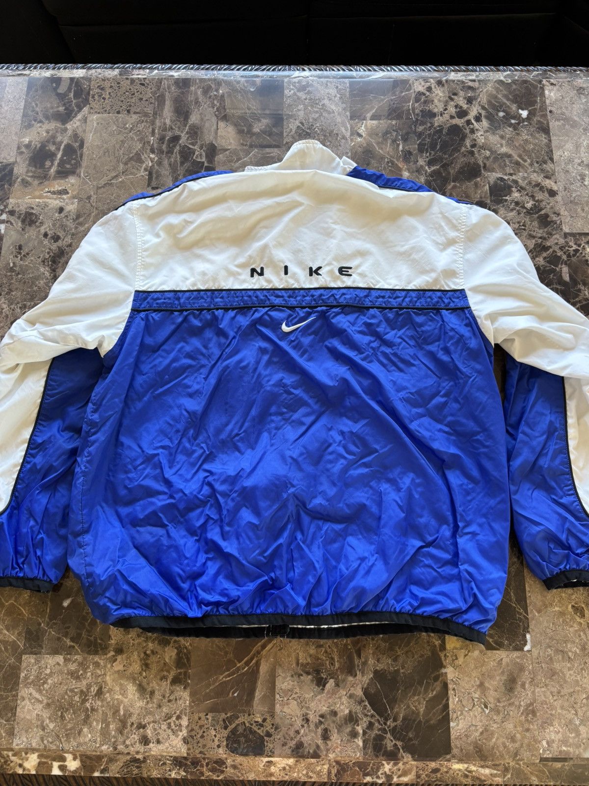 Nike × Vintage Vintage Nike Windbreaker Jacket Blue White Track Suit Size US M / EU 48-50 / 2 - 2 Thumbnail