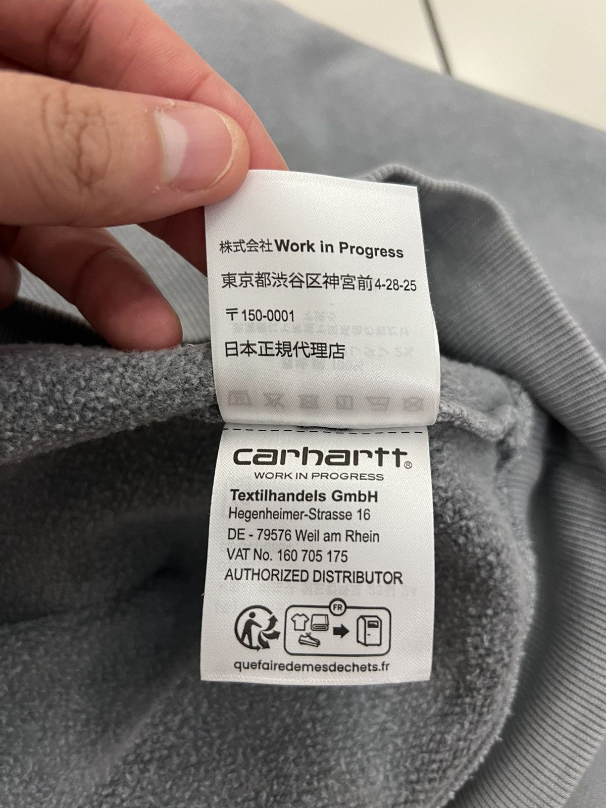 Carhartt Wip Carhartt WIP Vista Dyed Logo Grey Sweatshirt Size US XXL / EU 58 / 5 - 9 Thumbnail