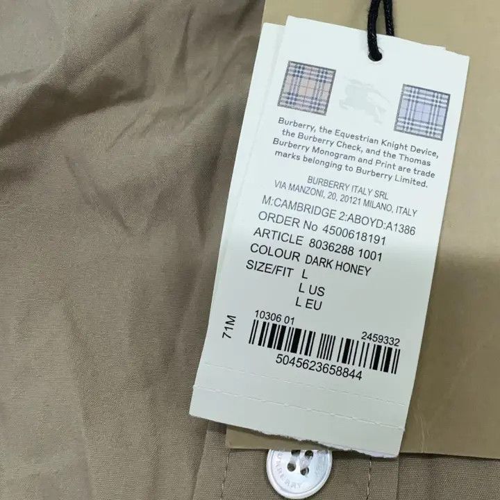 Burberry Burberry Burberry Beige Logo Embroidered Long Sleeve Shirt Size US L / EU 52-54 / 3 - 7 Thumbnail