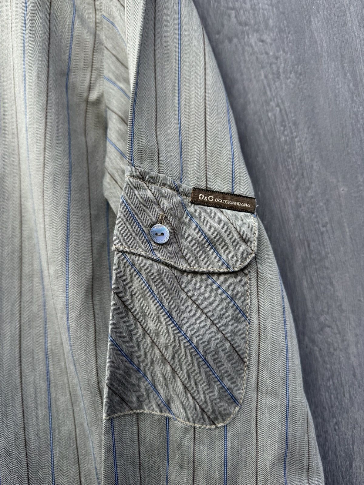 Dolce & Gabbana Dolce Gabbana Vintage Zip Collar Stripped Shirt Size 34/48 Size US M / EU 48-50 / 2 - 6 Thumbnail