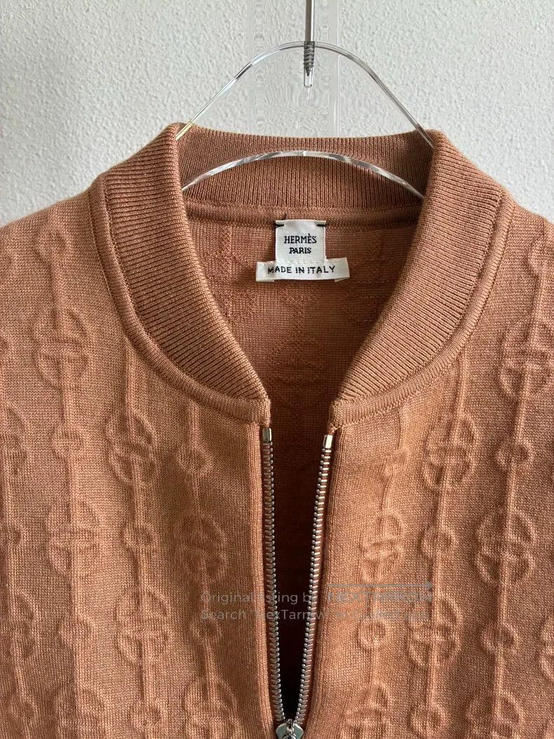 Hermes Hermes Khaki pig nose chain hidden pattern knitted zipper Size XXS / US 00 / IT 34 - 4 Thumbnail