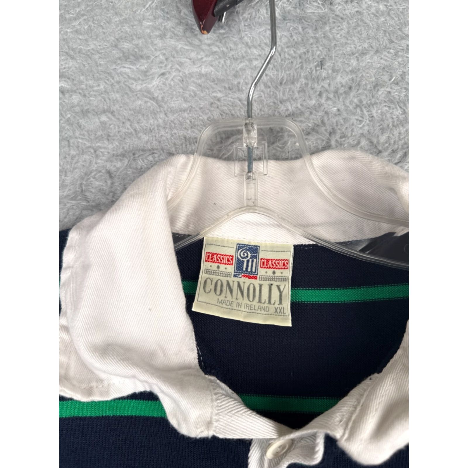 Vintage VINTAGE Connolly Polo Shirt Men 2XL Blue White Striped Cotton Ireland Adare Polo Shirt Mens 2XL Classic Golf 90s Size US XXL / EU 58 / 5 - 7 Thumbnail