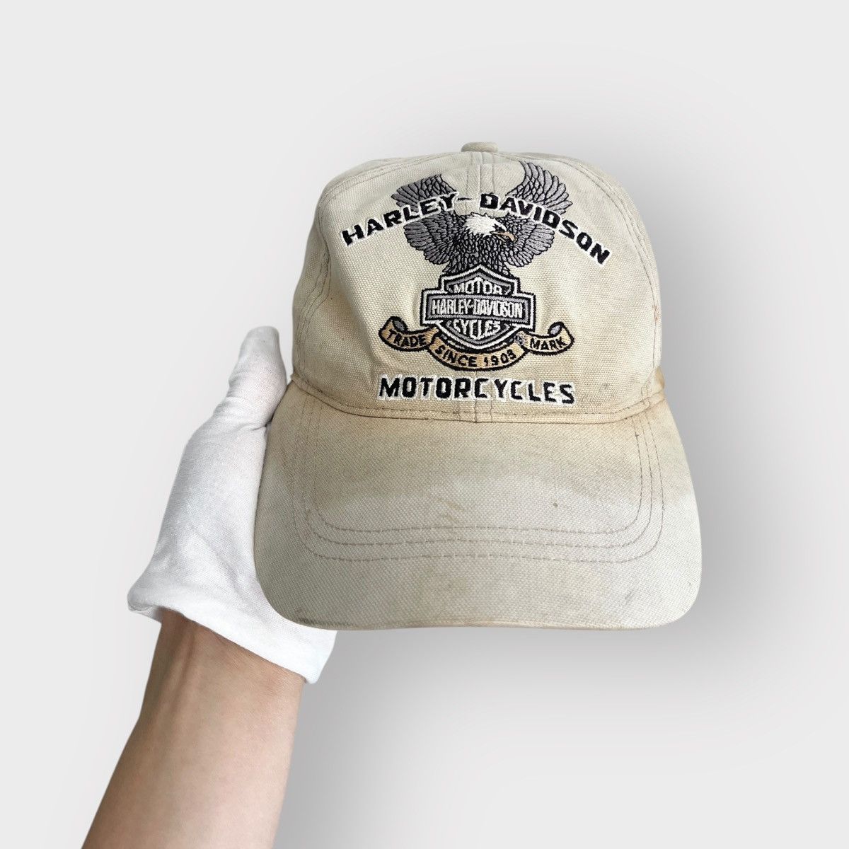Harley Davidson STEAL! 2000s Harley Davidson The Bald Eagle USA Biker Hat Size ONE SIZE - 1 Thumbnail