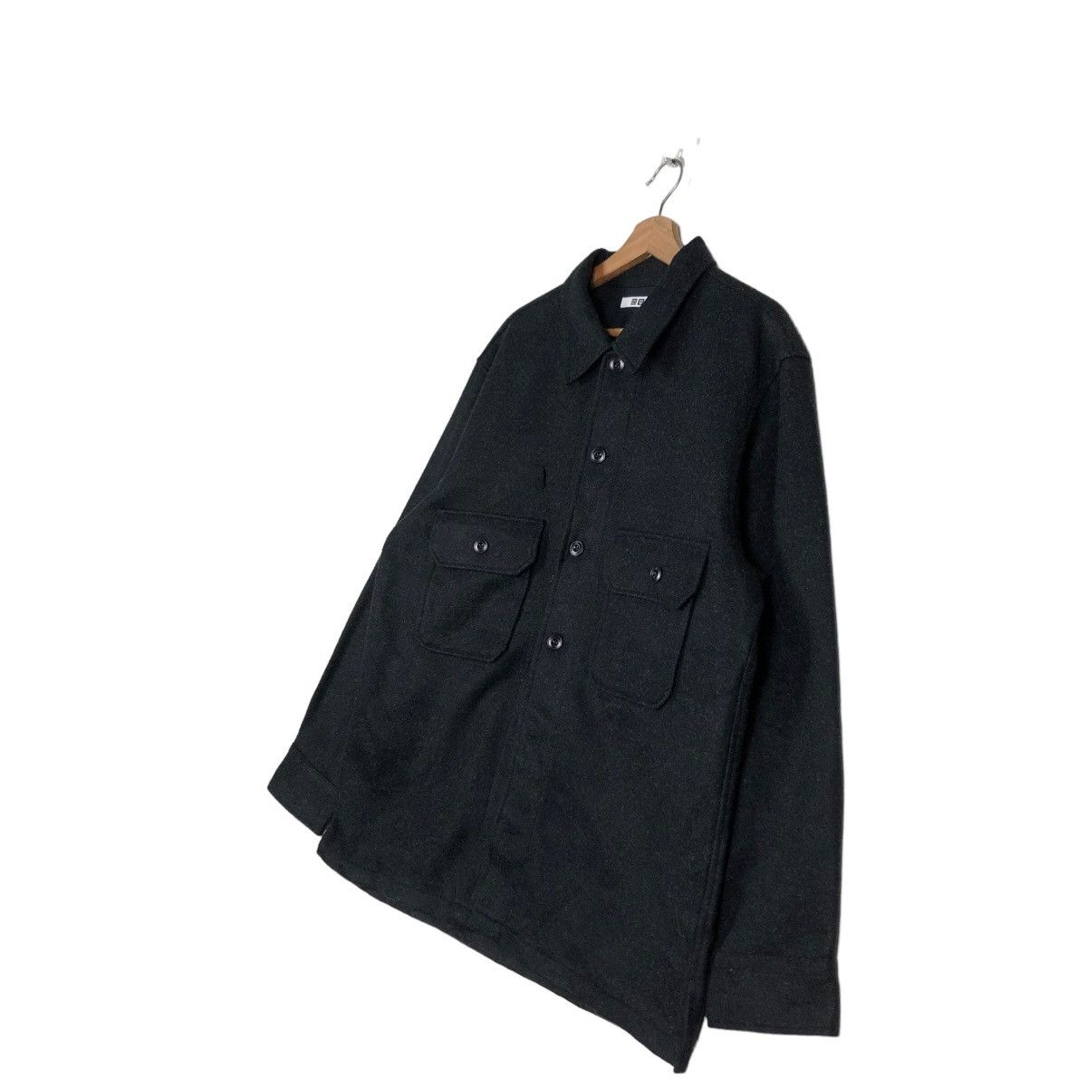 Japanese Brand 🔥Vintage Rich Black Wool Jacket Uniqlo Japan Issey Miyake Size US XL / EU 56 / 4 - 2 Thumbnail