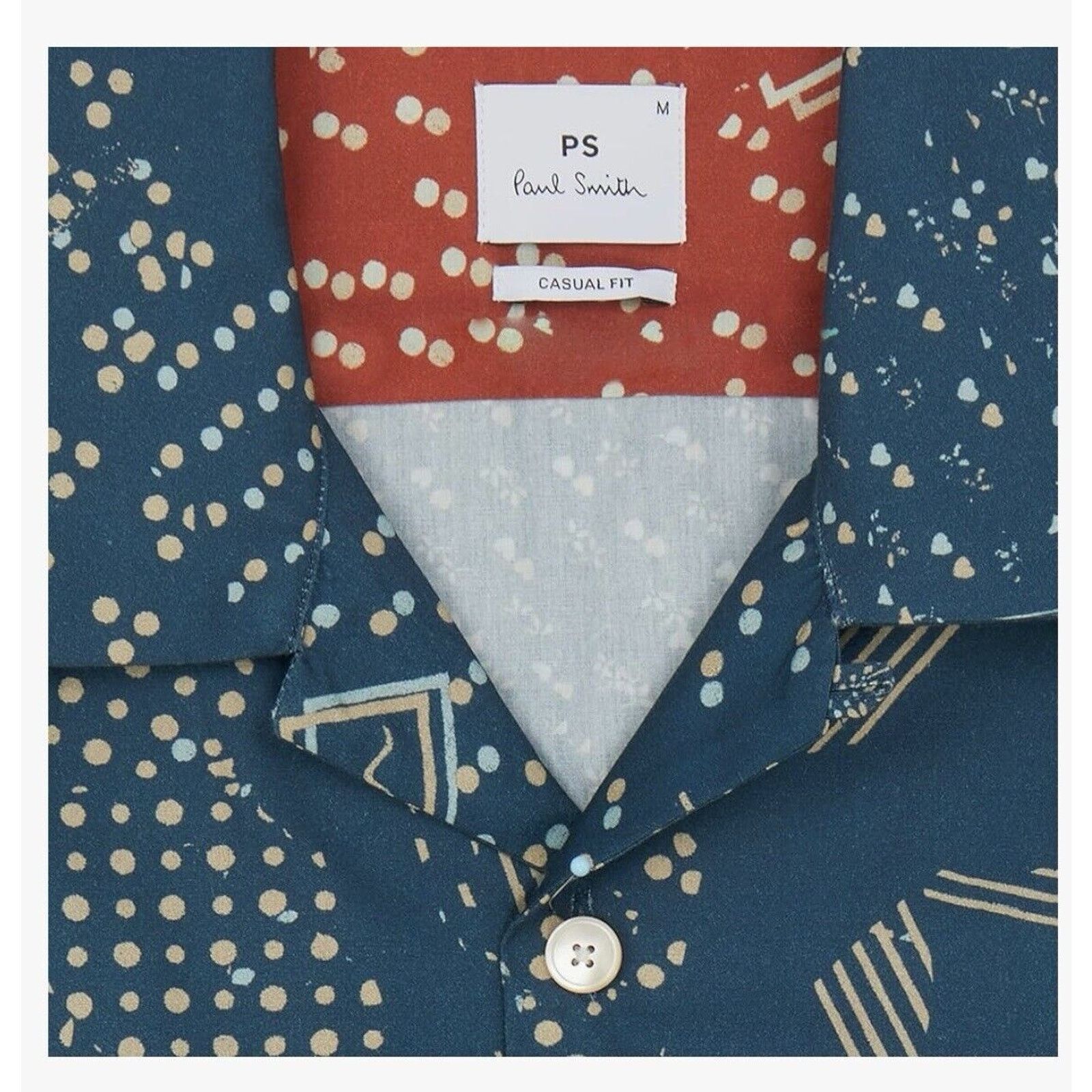 Paul Smith NWT $175 PAUL SMITH Shirt Teal Casual Resort Short Sleeve Size US M / EU 48-50 / 2 - 5 Thumbnail