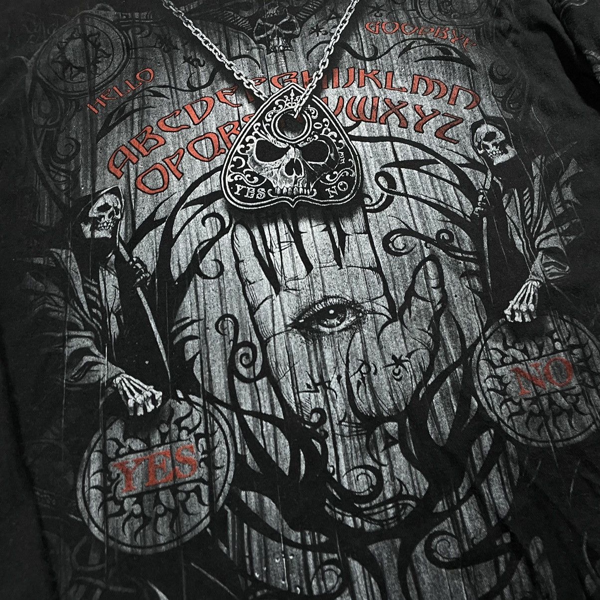 Vintage Vintage Y2K Goth Horror Skeleton Graphic Tee Black Faded M Size US M / EU 48-50 / 2 - 5 Thumbnail