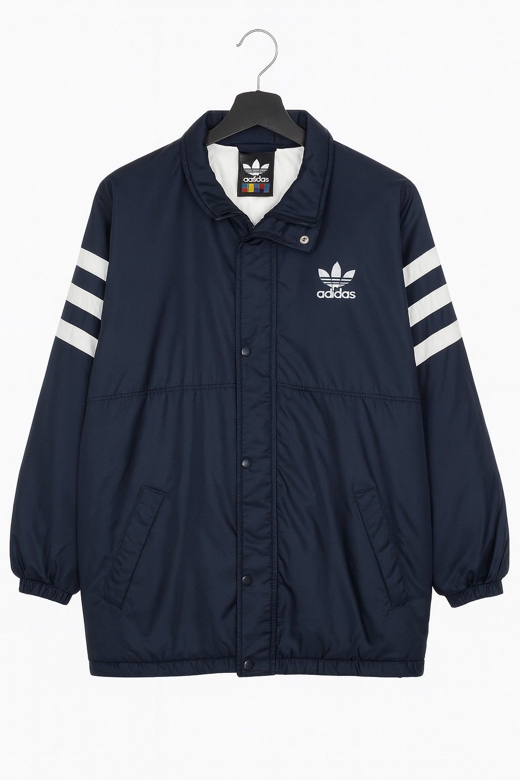 Adidas Vintage Adidas Originals Trefoil Black Nylon Jacket Stripes Size US M / EU 48-50 / 2 - 1 Thumbnail