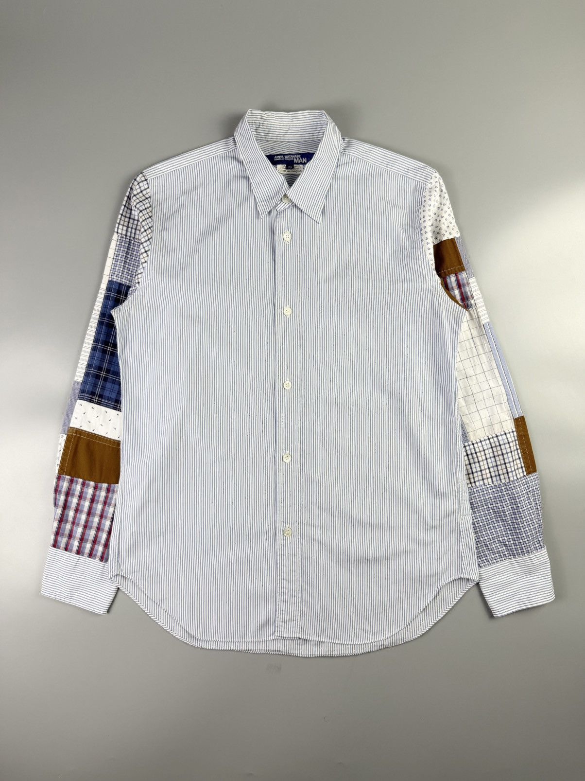 Junya Watanabe Junya Watanabe - AD2017 - Patchwork Striped Shirt Size US XS / EU 42 / 0 - 1 Thumbnail