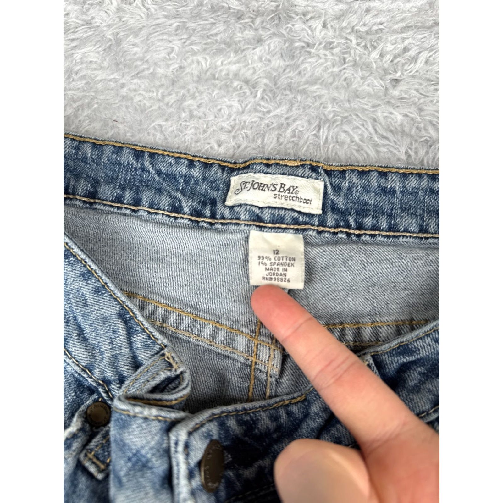 Vintage VINTAGE St. Johns Bay Women's Jeans Bootcut 12 Blue Denim Cotton Blend Medium Wash 30x30 Size 34" / US 12 / IT 48 - 6 Thumbnail