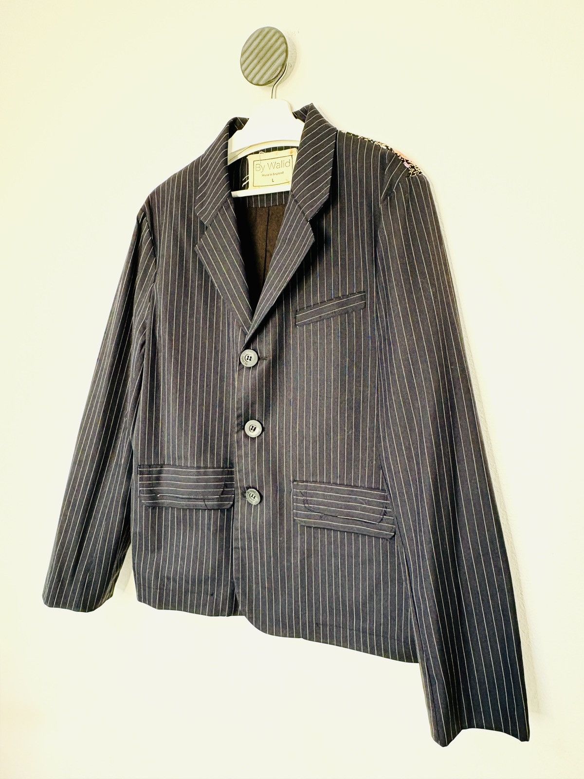 By Walid Single Breasted 3 Button Jacket with Embroidered Back Size 52R - 4 Thumbnail