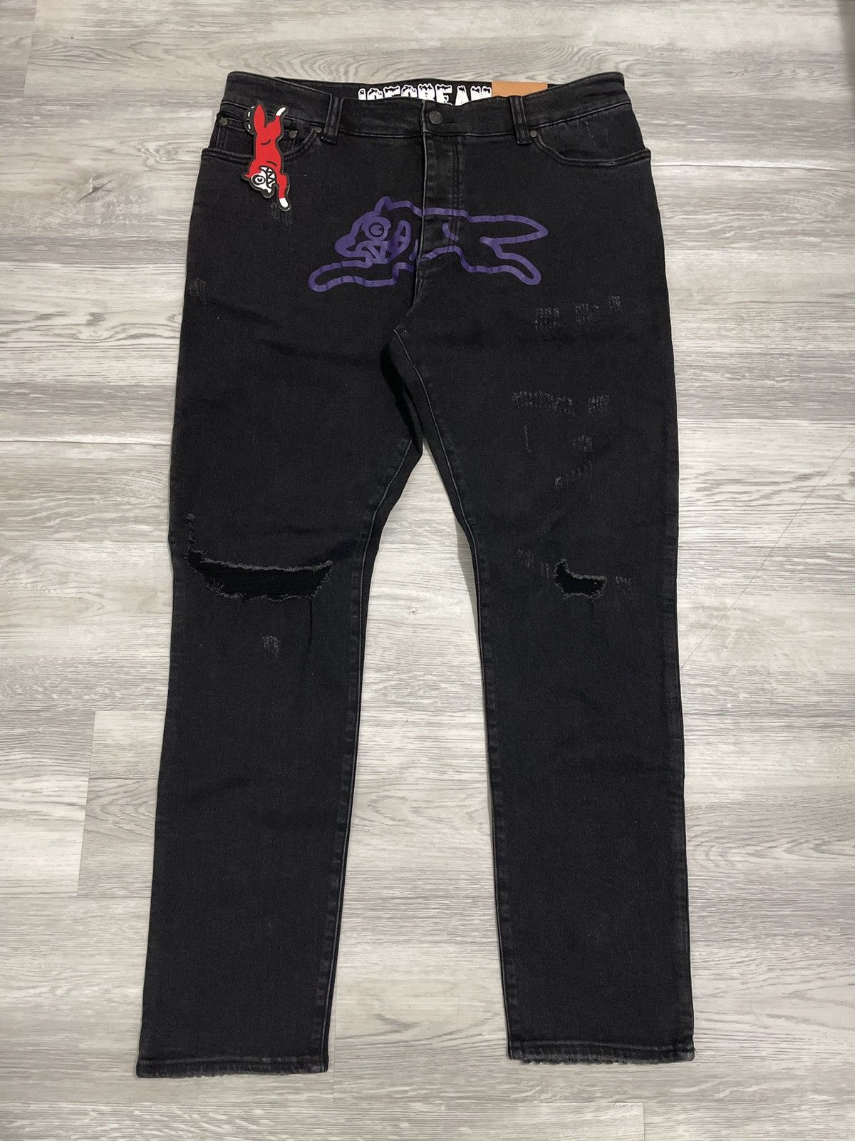 image of Billionaire Boys Club x Icecream Chocolate Running Dog Denim Jeans in Black, Men's (Size 38)