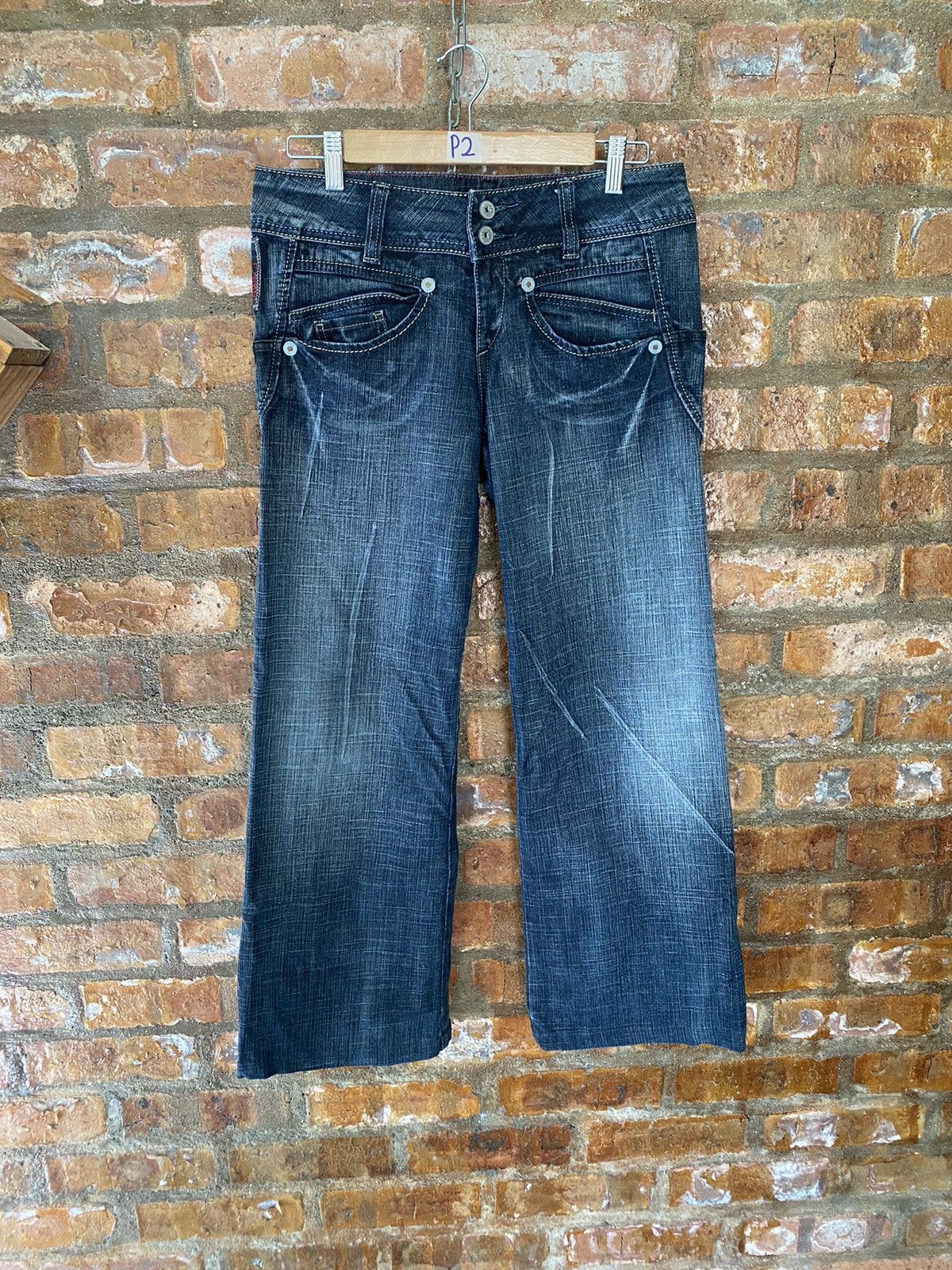 JNCO × Japanese Brand × Marithe + Francois Girbaud 2000s MFG Wide Leg Flare baggy denim Size 31" - 2 Thumbnail