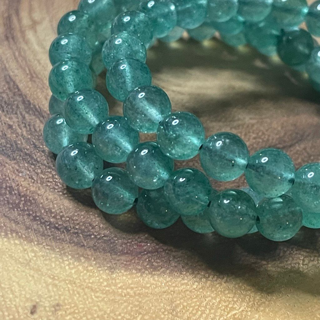 Other Green strawberry quartz beaded stretch bracelet 6mm 7.5”new Size ONE SIZE - 3 Thumbnail