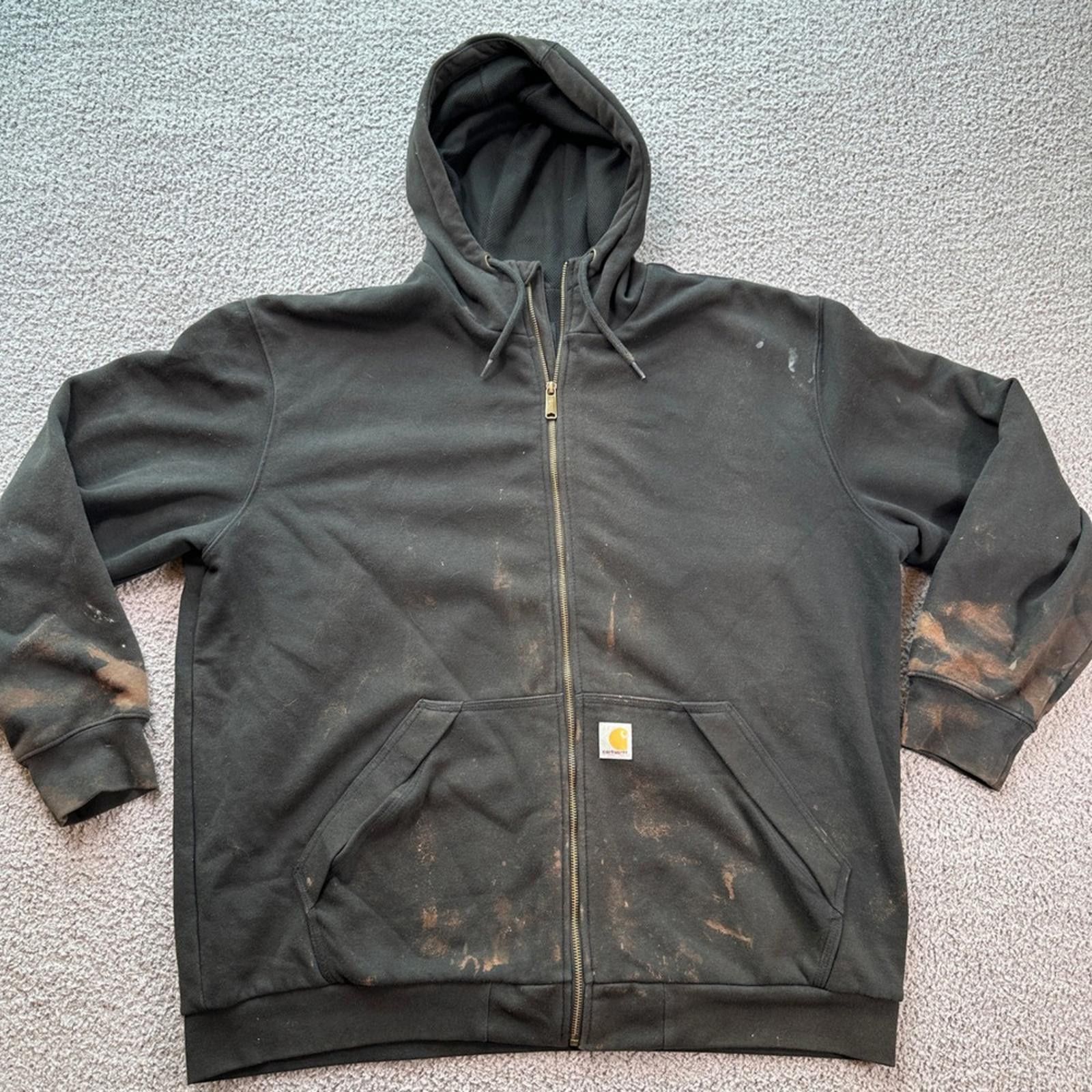 Carhartt Carhartt TS4078 Black Full Zip Hoodie Sweatshirt Jacket XL Size US XL / EU 56 / 4 - 1 Thumbnail