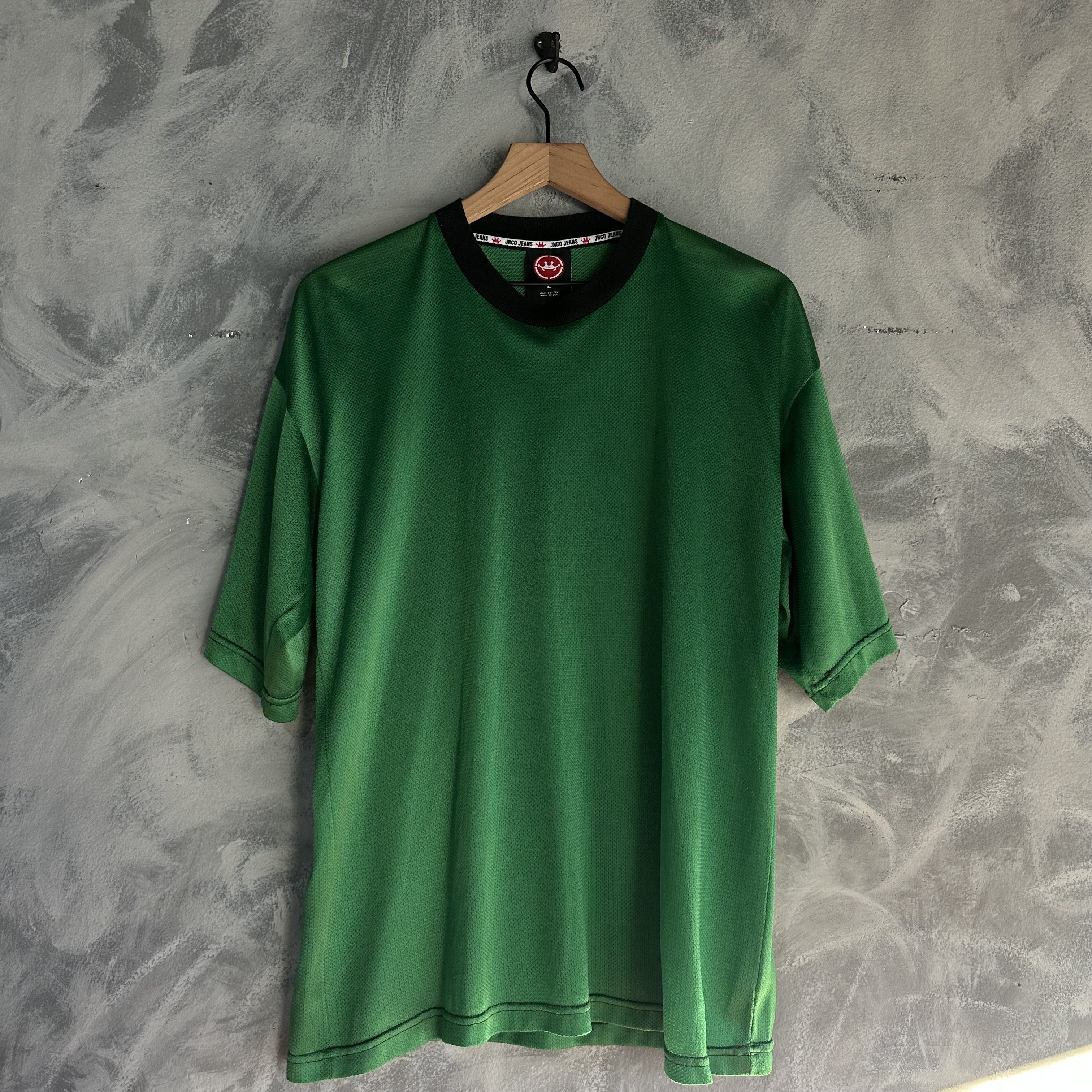 JNCO JNCO Jeans Mesh T Shirt Mens Large Green Y2K Rave Skate Size US L / EU 52-54 / 3 - 1 Thumbnail