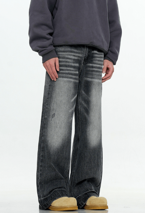 Japanese Brand × Jean American retro washed gradient distressed straight jeans Size US 32 / EU 48 - 4 Thumbnail