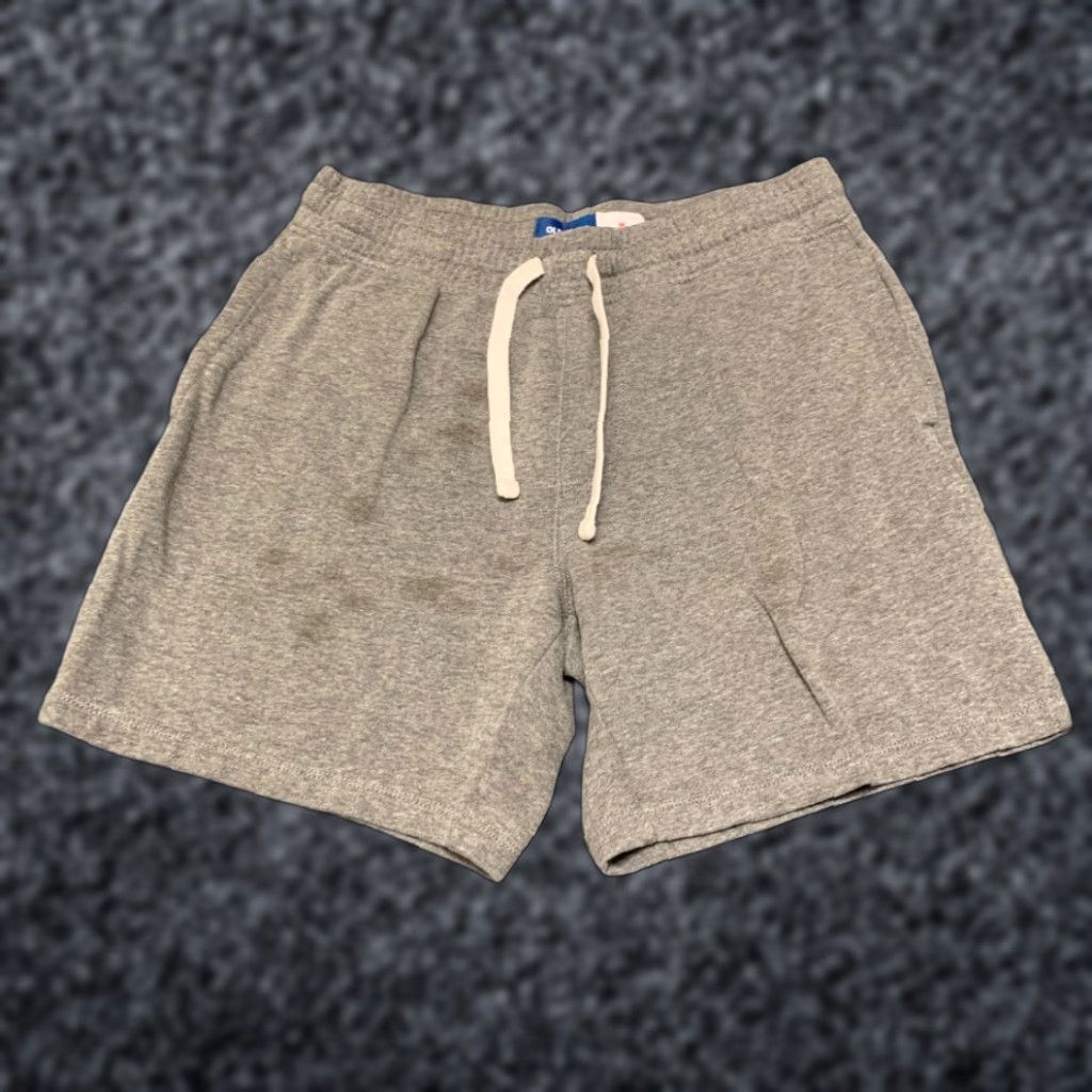 Old Navy VINTAGE Old Navy Sweatshort Mens Medium Heather Gray Knit Cotton Outdoor Wear Drawstring Size ONE SIZE - 1 Thumbnail