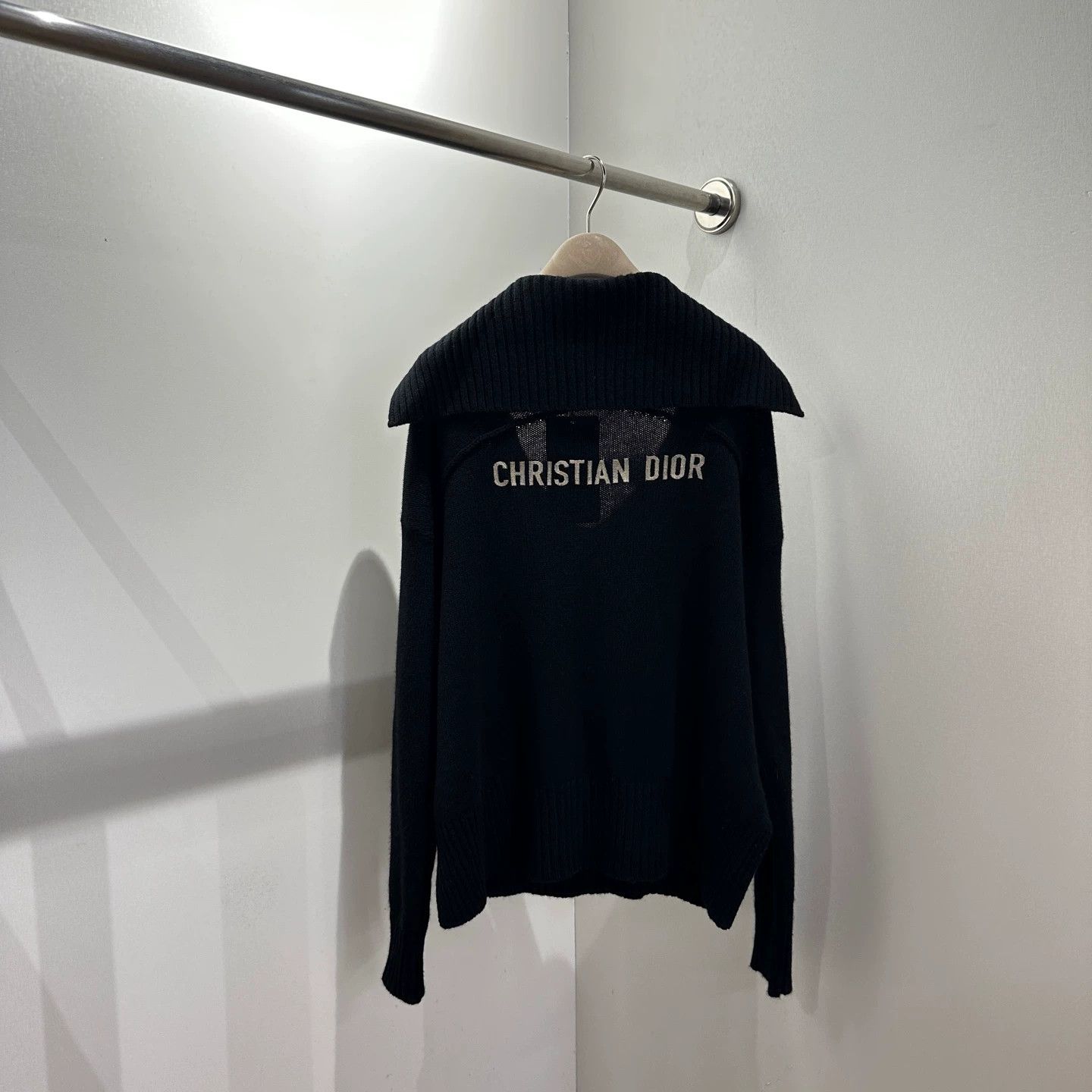 Christian Dior Monsieur Dior FW25 Collared Logo Cashmere Sweater 38 apr716 Size S / US 4 / IT 40 - 1 Thumbnail