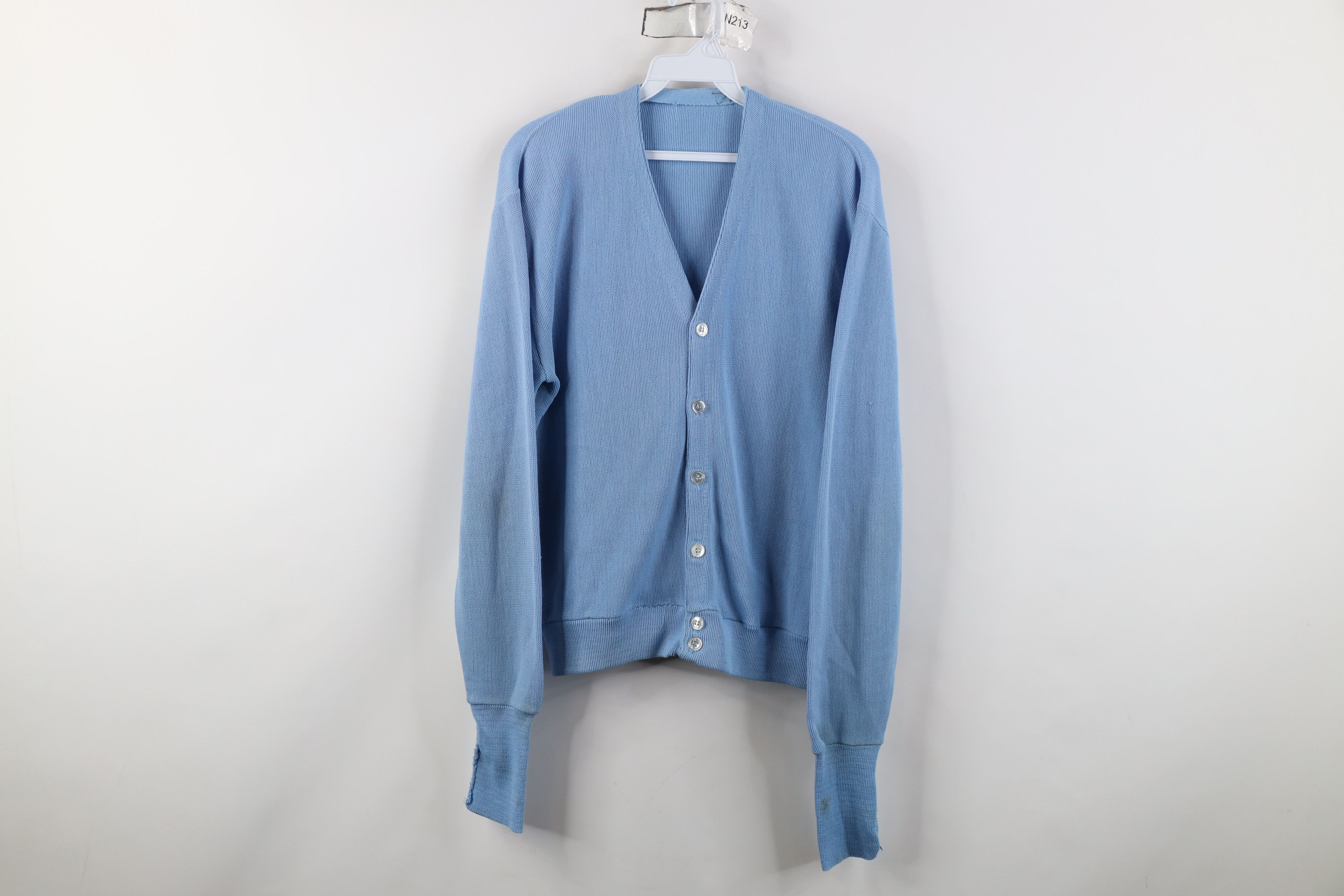 Vintage Vintage 60s 70s Knit Cardigan Sweater Carolina Blue USA Size US S / EU 44-46 / 1 - 1 Thumbnail